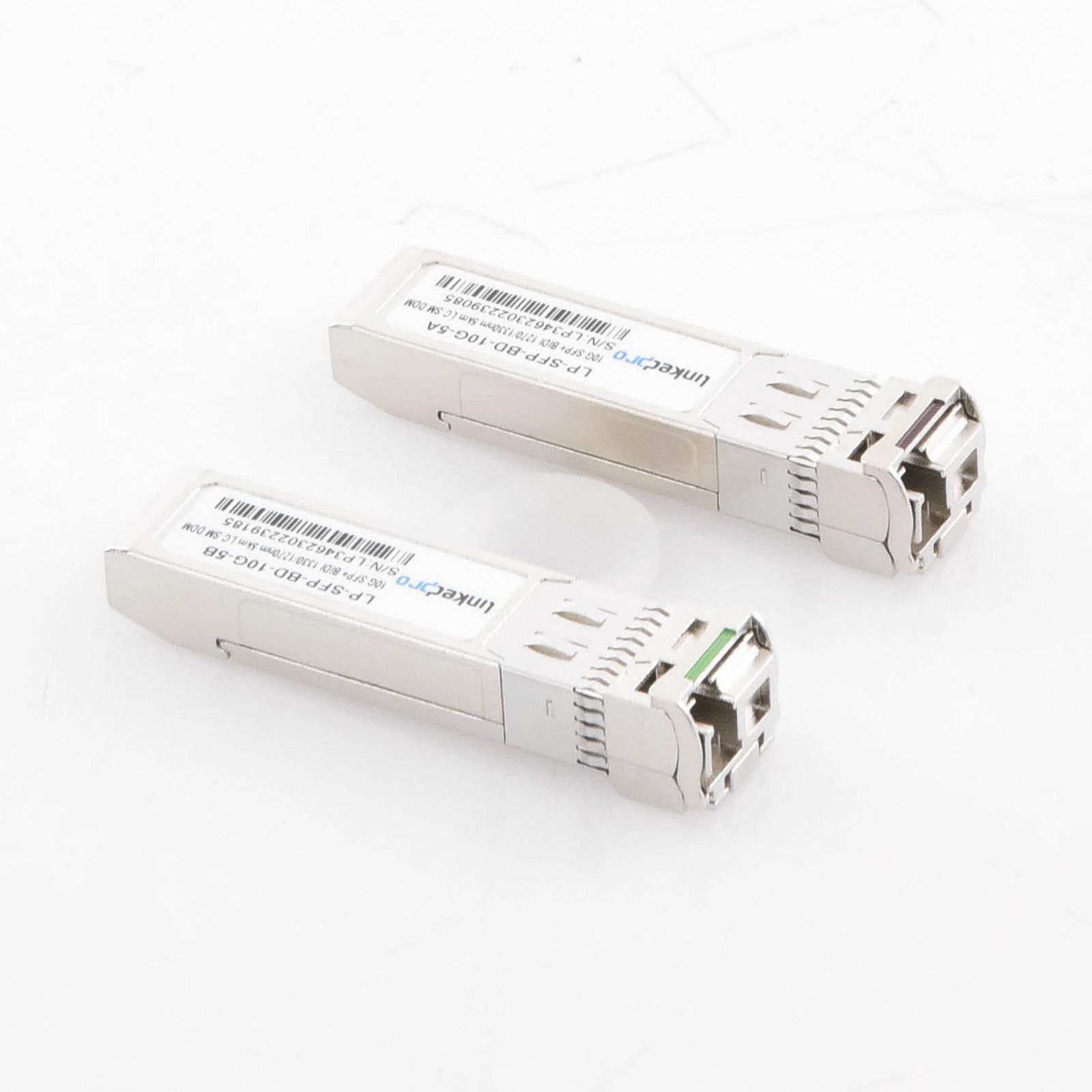 Transceptores Bidireccionales SFP+ (Mini-Gbic) para fibra Monomodo, 10 Gbps de velocidad, Conectores LC, Simplex, Hasta 5 km de Distancia (2 piezas) LP-SFP-BD-10G-5 215136 - LINKEDPRO BY EPCOM
