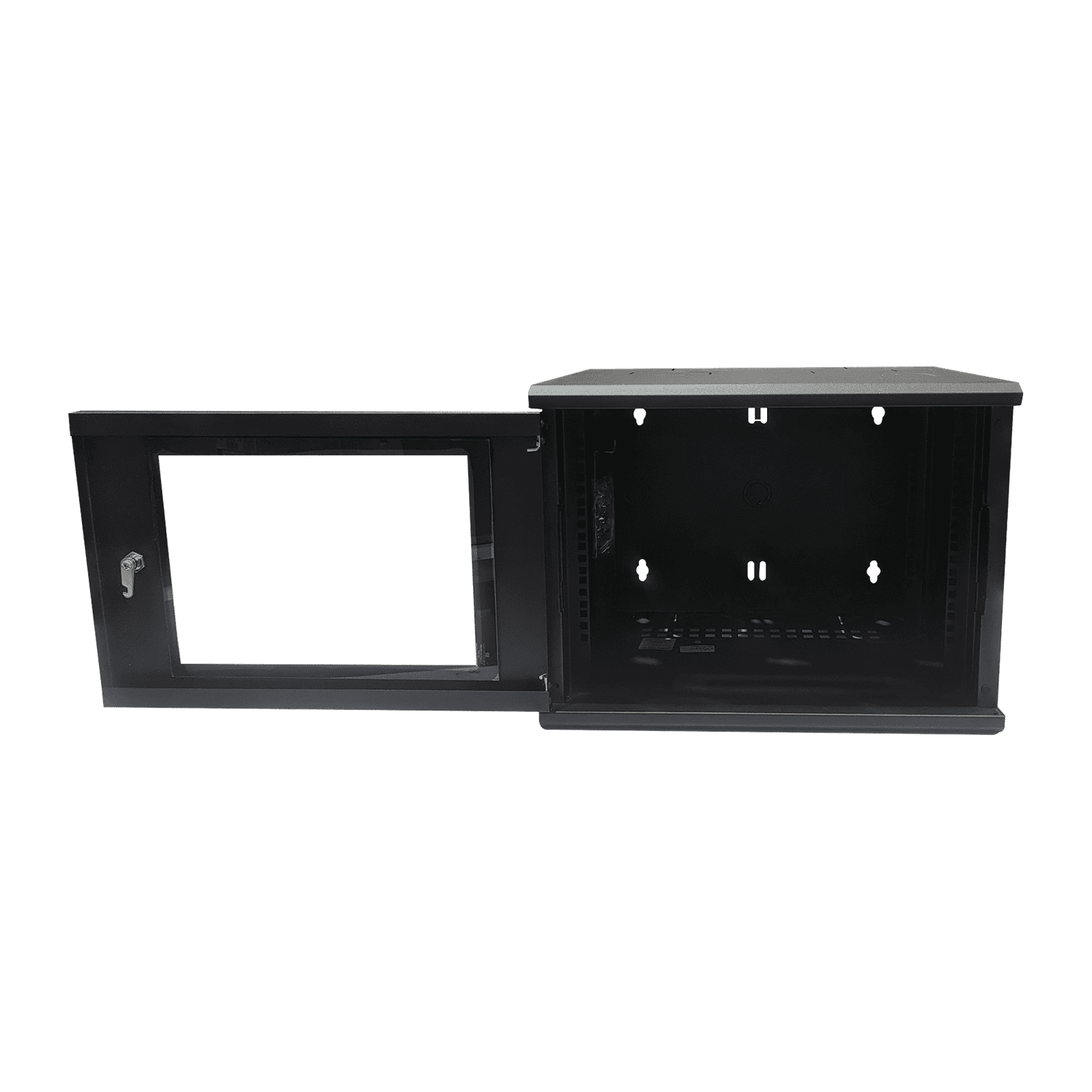 Gabinete de Montaje en Pared, Con Puerta de Cristal, de 19in, 6UR, Color Negro LW-06-05-06-UBG - LINKEDPRO BY EPCOM