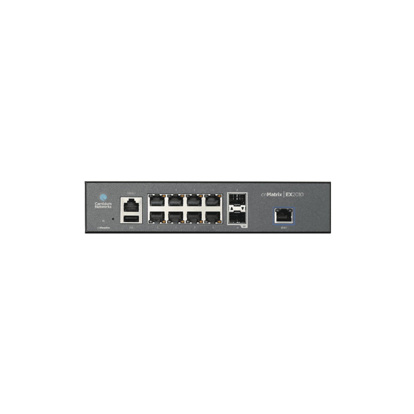 Switch inteligente cnMatrix EX2010 capa 3 de 13 puertos (8 Ethernet Gigabit, 2 SFP, 1 consola, 1 MNGMT, 1 USB) administración desde la Nube MX-EX2010XXA-U 165039 - CAMBIUM NETWORKS