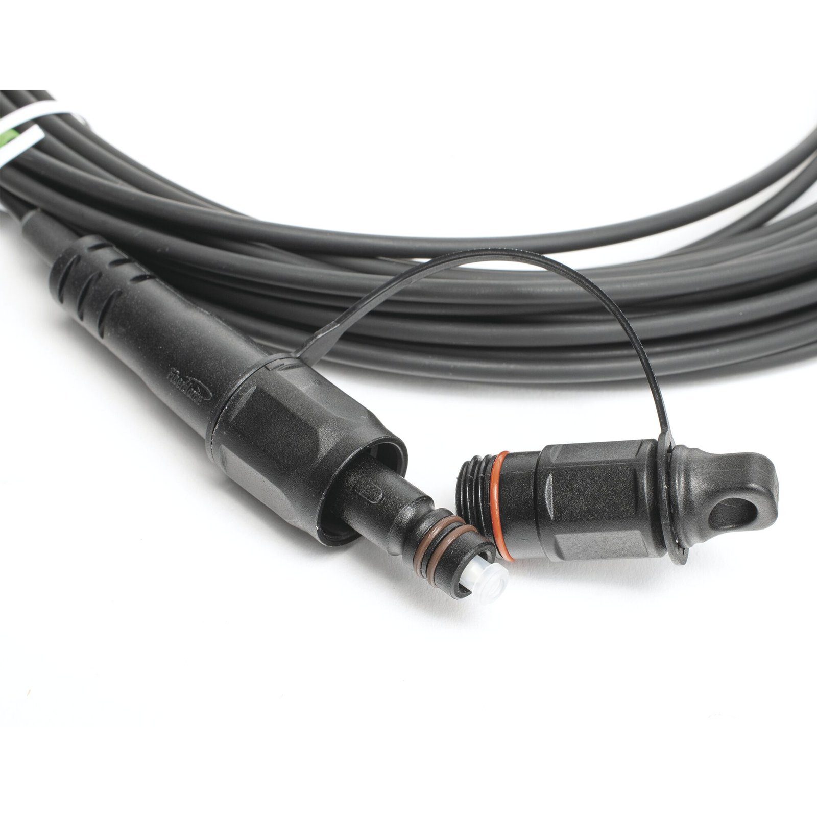 Jumper de Fibra Óptica, conector SC/APC – conexión a caja FDP460, redondo, 10 metros, forro 3 mm, G657A2, negro OFC-S1-BK-SA-H1A-30-10-2601 - FIBERHOME