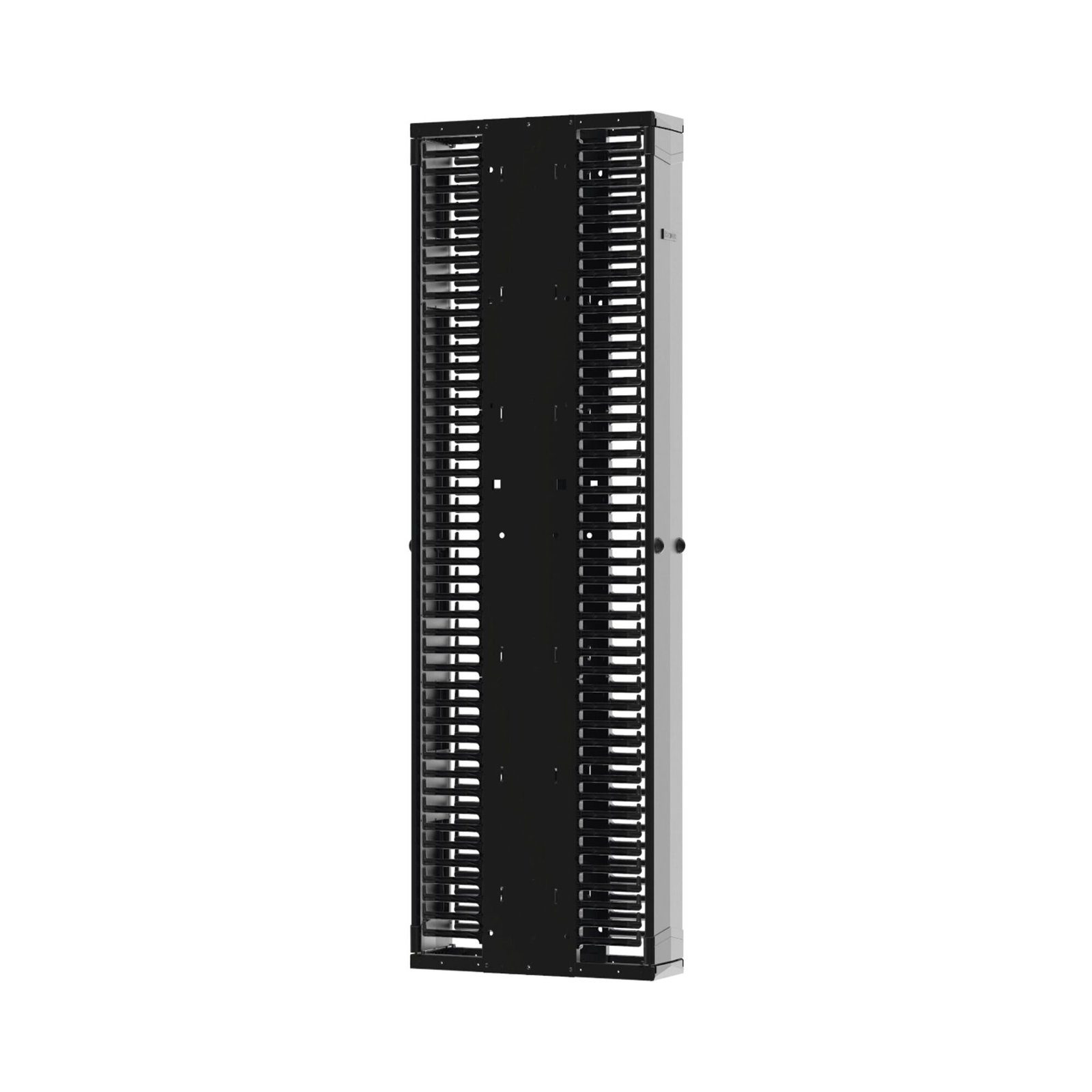 Organizador Vertical PatchRunner™ Mejorado, Doble (Frontal y Posterior), Para Rack Abierto de 45 Unidades, 12in de Ancho, Color Negro PE2VD12 - PANDUIT