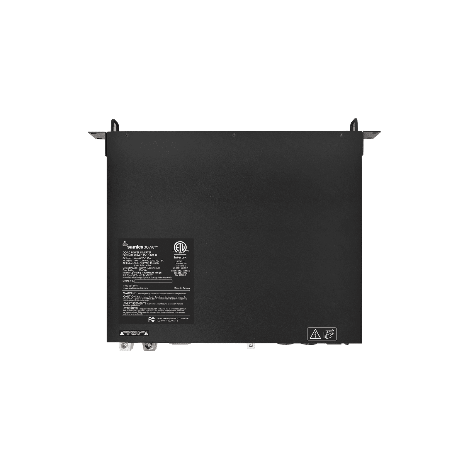 Inversor de corriente Onda Pura Montaje en rack 1200W, 48 Vcc- 120 VCA, 50/60 Hz PSR-1200-48 159822 - SAMLEX