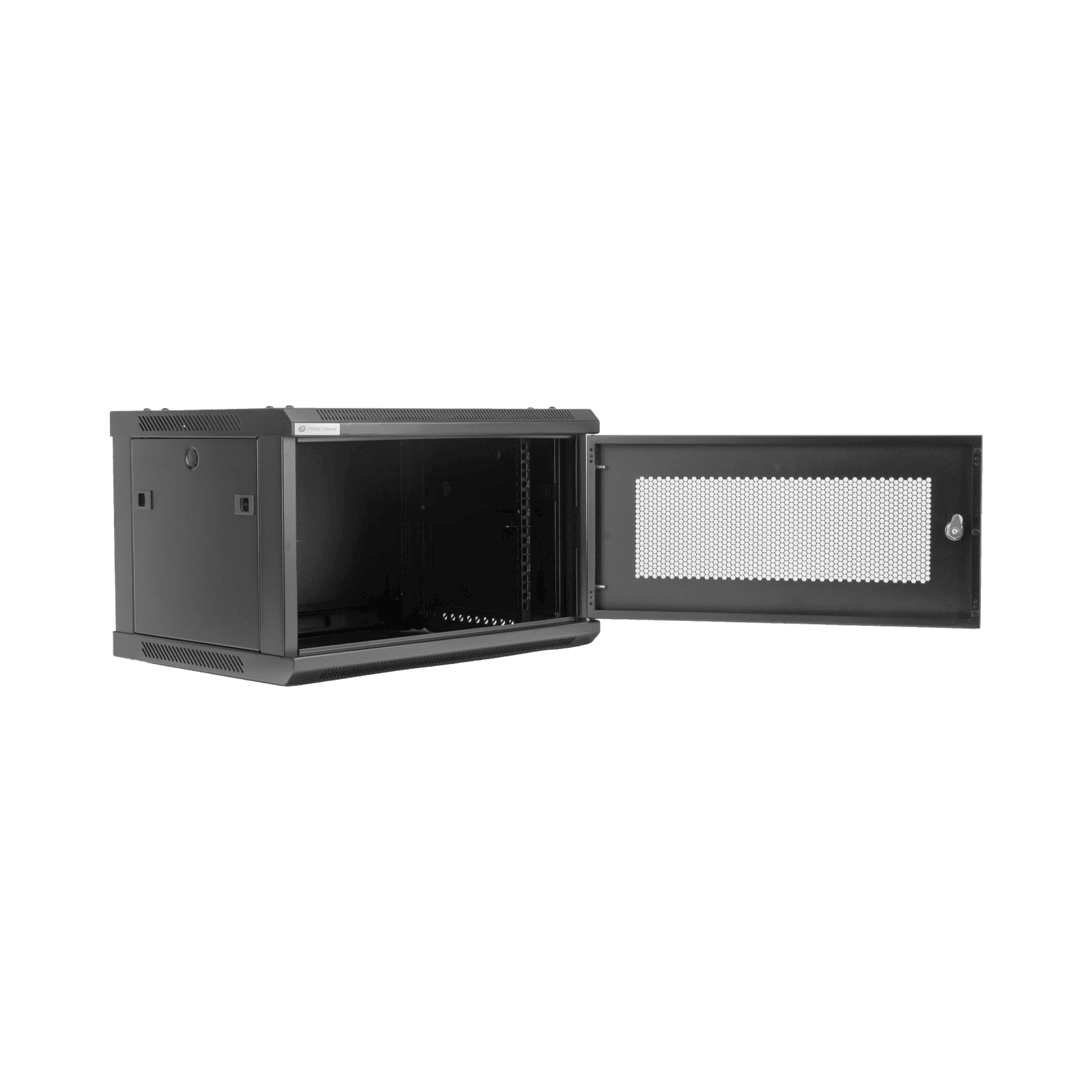 Gabinetes PRECISION, Con Puerta Perforada, de 19in, 6UR, 430mm de Profundidad, Color Negro PSTC-06-645-BDP - PRECISION