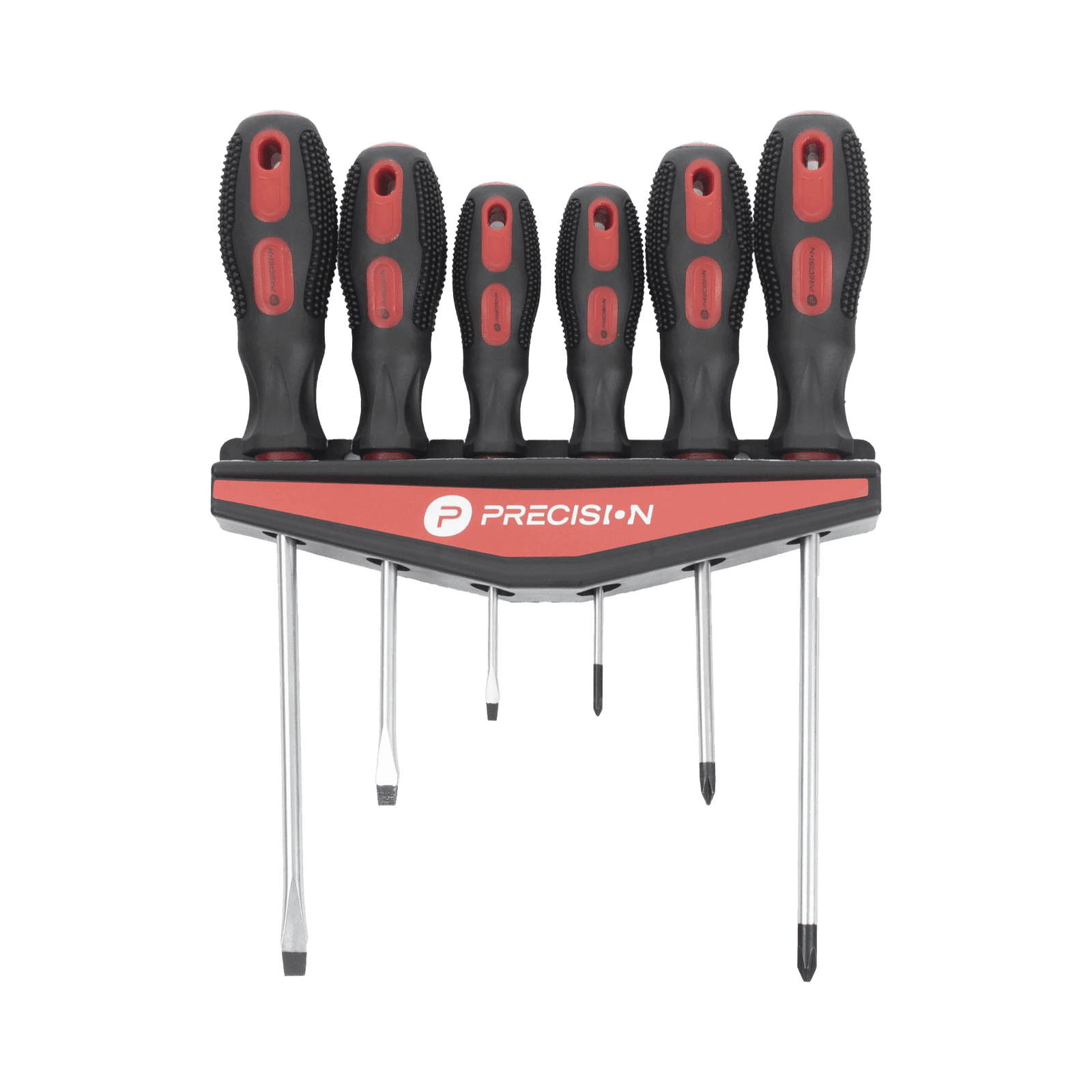 Juego de 6 desarmadores CrV con organizador y Mango Bicolor. PST-H020-07 - PRECISION