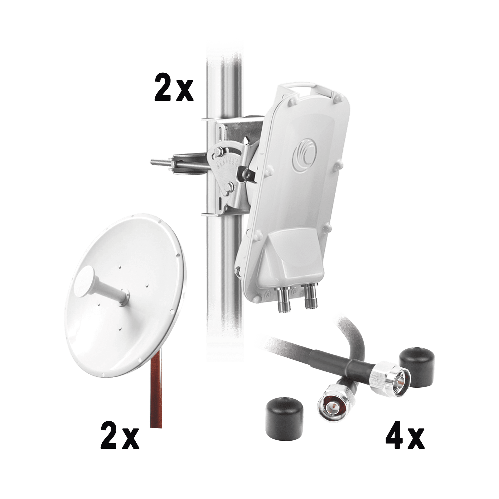 Enlace Backhaul completo de alta capacidad, incluye: 2x PTP550CE, 2x NP1-GE2 (30 dBi), 4x Jumpers PTP550-KIT30 193196 - CAMBIUM NETWORKS