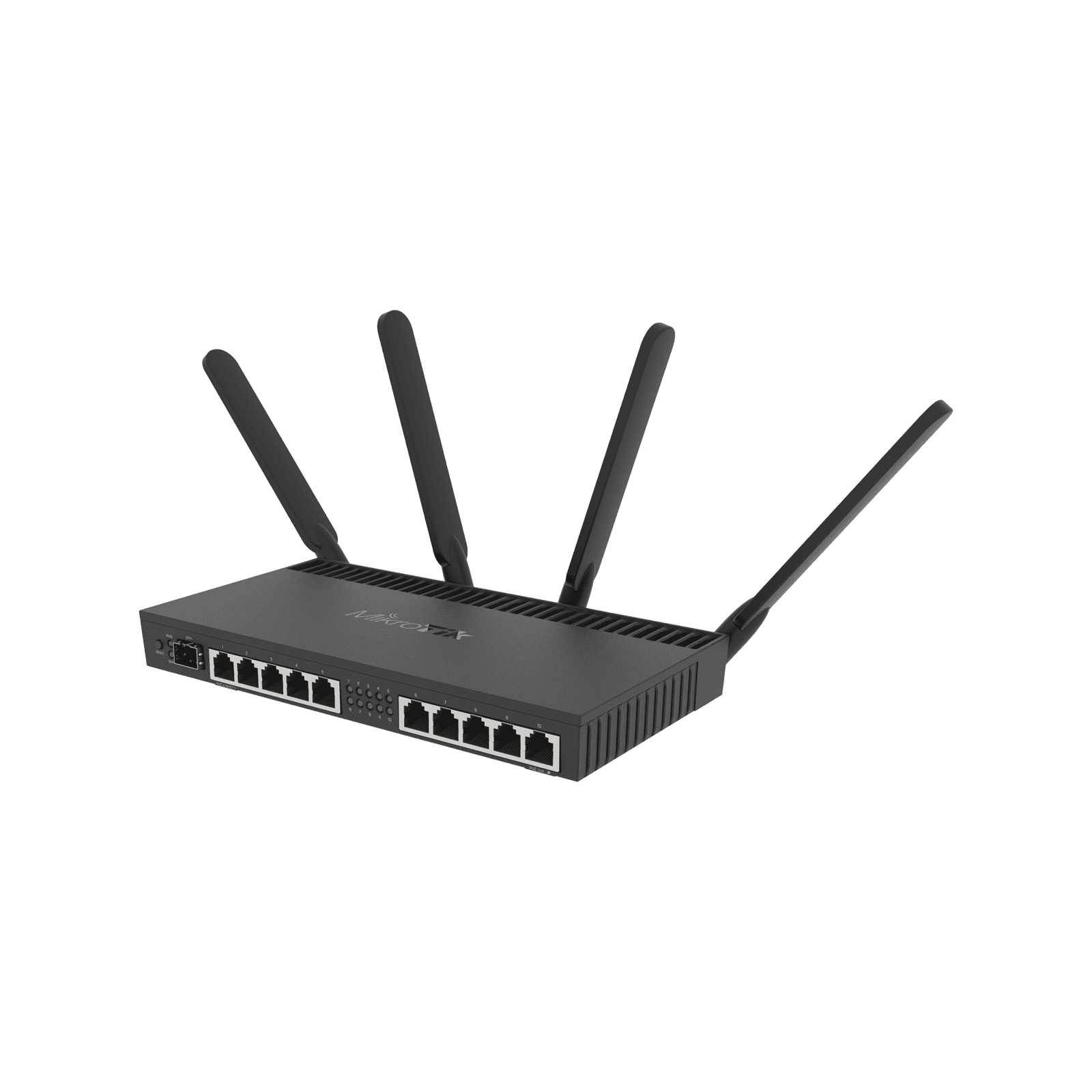 Router con Wi-Fi 4×4 MU-MIMO, hasta 2 watts de potencia, antenas de 3 dBi, 10 puertos Gigabit, 1 Puerto SFP+ RB4011IGS+5HACQ2HND-IN 196756 - MIKROTIK