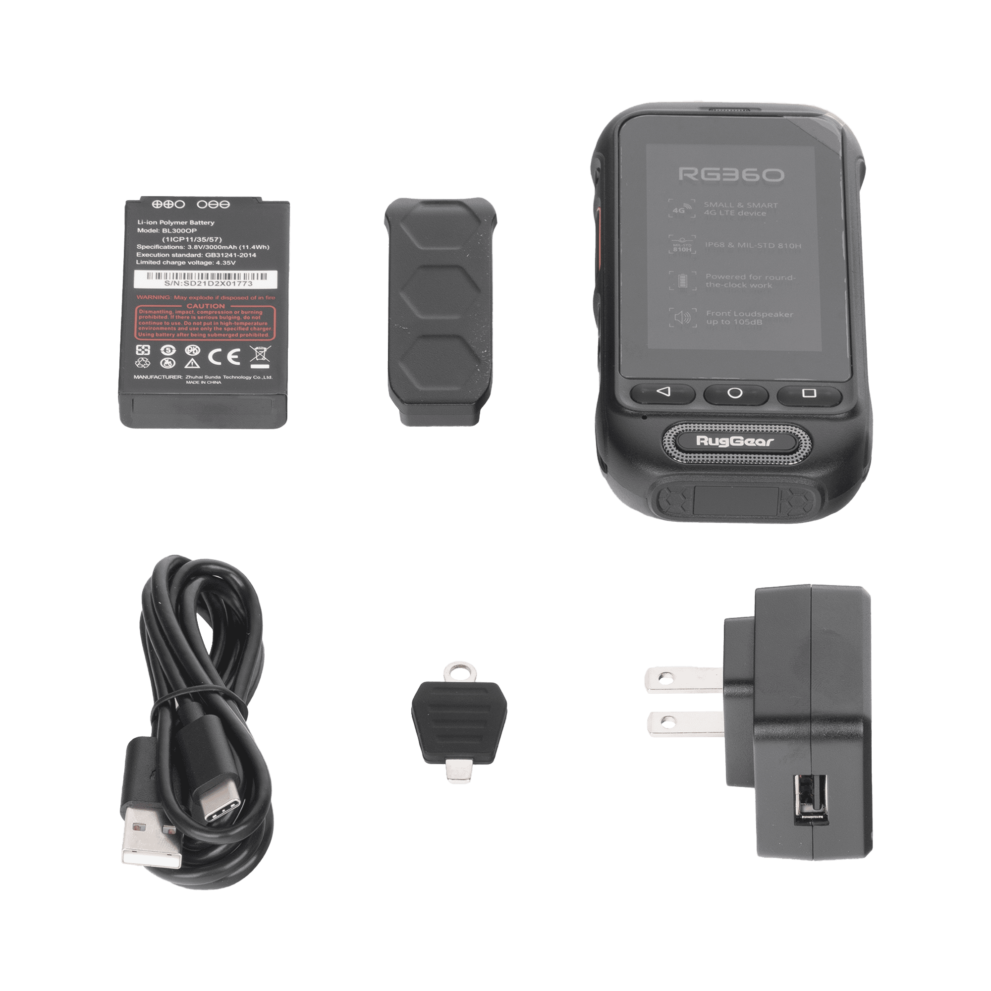 RugGear Equipo PoC 3G/4G LTE Resistente al Agua con Pantalla Táctil 3″ Compatible con NXRadio RG360 207321 - RUGGEAR