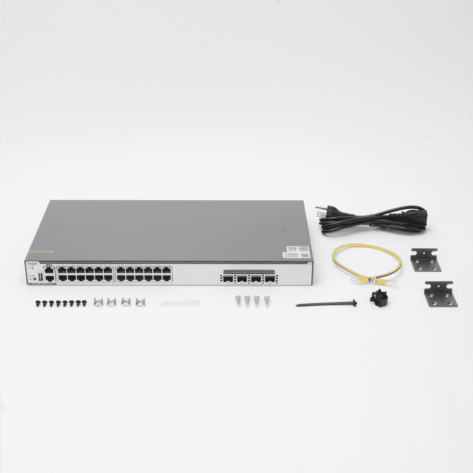 Switch Core PoE 802.3bt 370W Capa 3 Multi-Gigabit 24 puertos 5Gb/2.5Gb/1Gb/100M, 4 puertos fibra SFP28 25Gb RG-CS86-24MG4VS-UP 219643 - RUIJIE