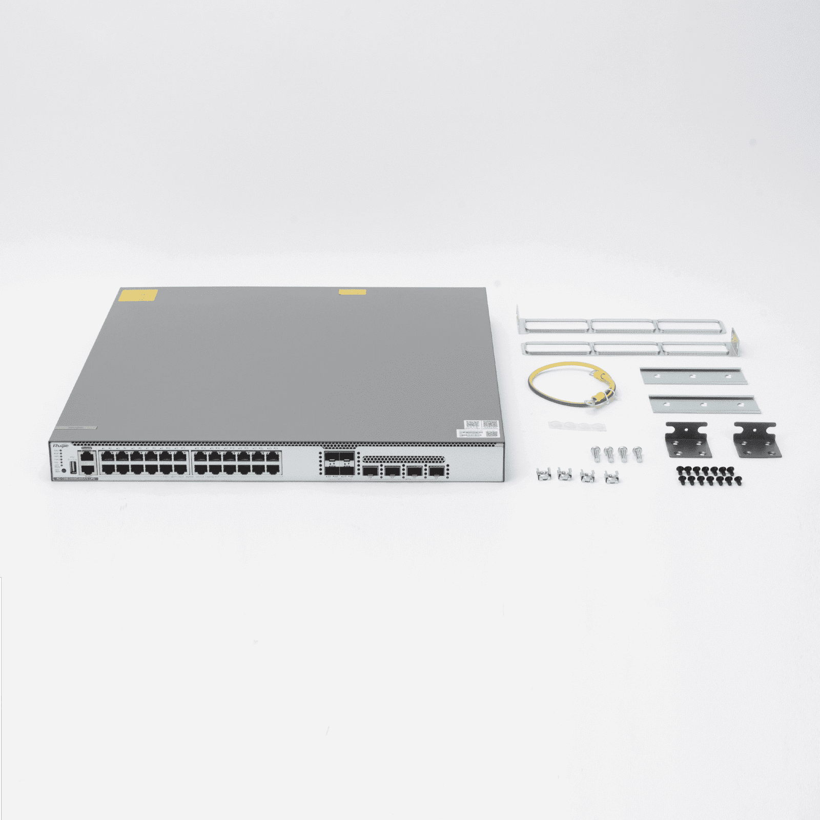 Switch Core PoE 1,650WCapa 3 Multi-Gigabit 24 puertos 10Gb/5Gb/2.5Gb/1Gb/100M, 4 puertos fibra SFP+ 10Gb y 4 puertos fibra SFP28 25Gb RG-CS86-24XMG4XS4VS-UPD 219642 - RUIJIE