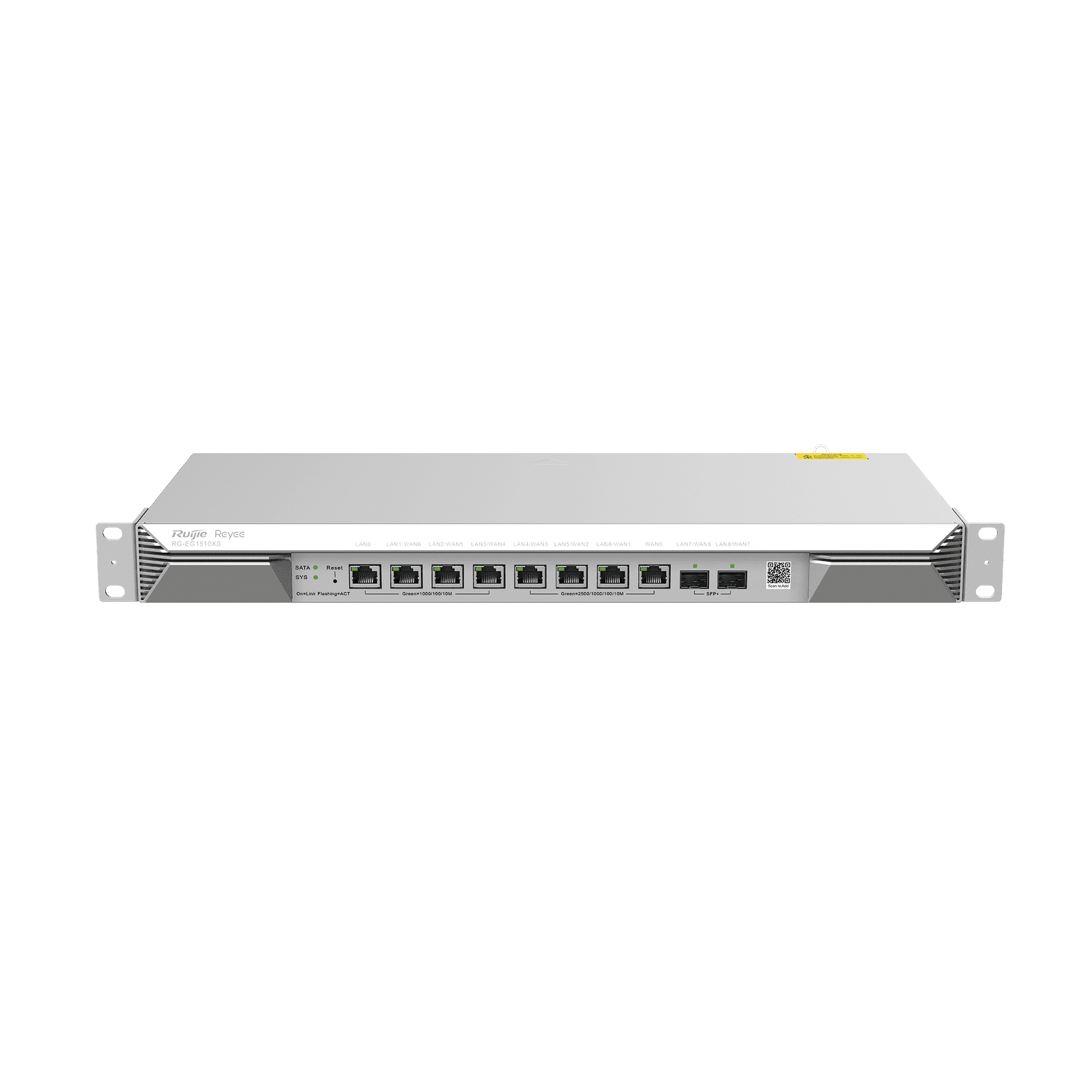 Router Balanceador, 1 puertos LAN , 6 puertos LAN/WAN Multi-gigabit, 2 SFP+ LAN/WAN,1 Puerto WAN Multi-gigabit, hasta 1500 clientes . RG-EG1510XS - RUIJIE
