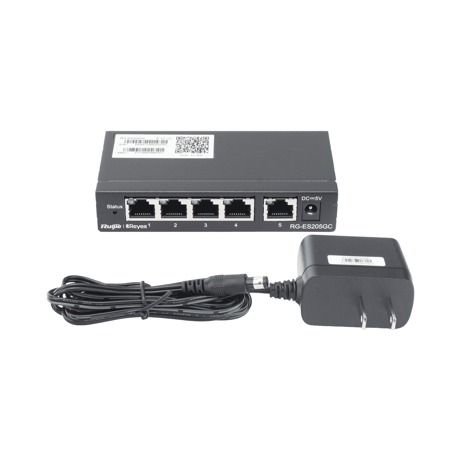 Switch Administrable con 5 puertos Gigabit, gestión gratuita desde la nube RG-ES205GC 214225 - RUIJIE