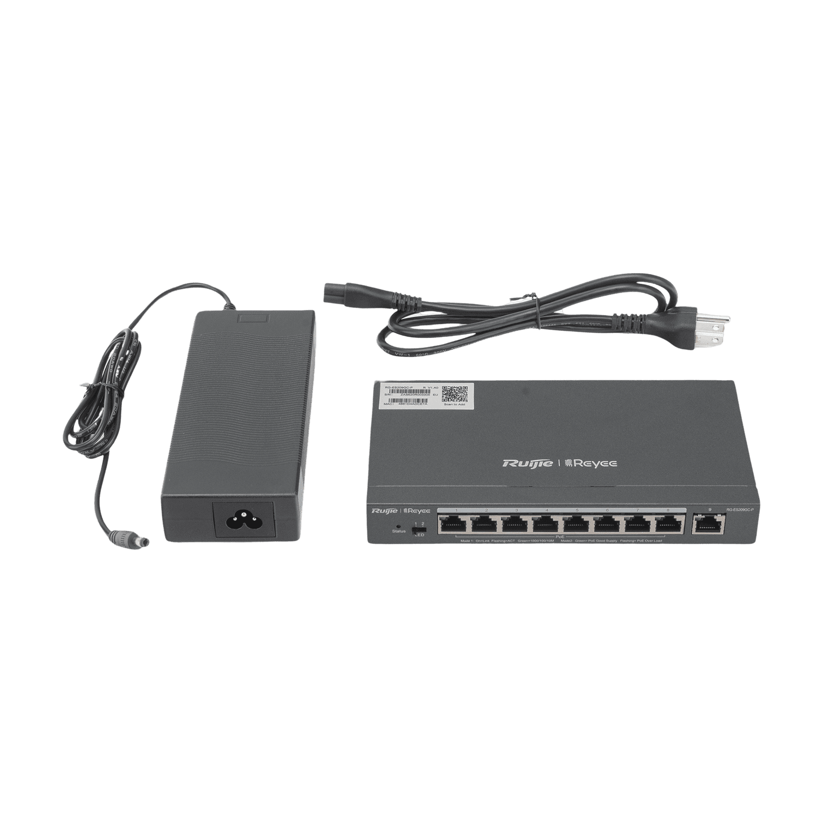 Switch Administrable 8 Puertos PoE+ 802.3af/at Gigabit, gestión gratuita desde la nube, 120w RG-ES209GC-P 208173 - RUIJIE