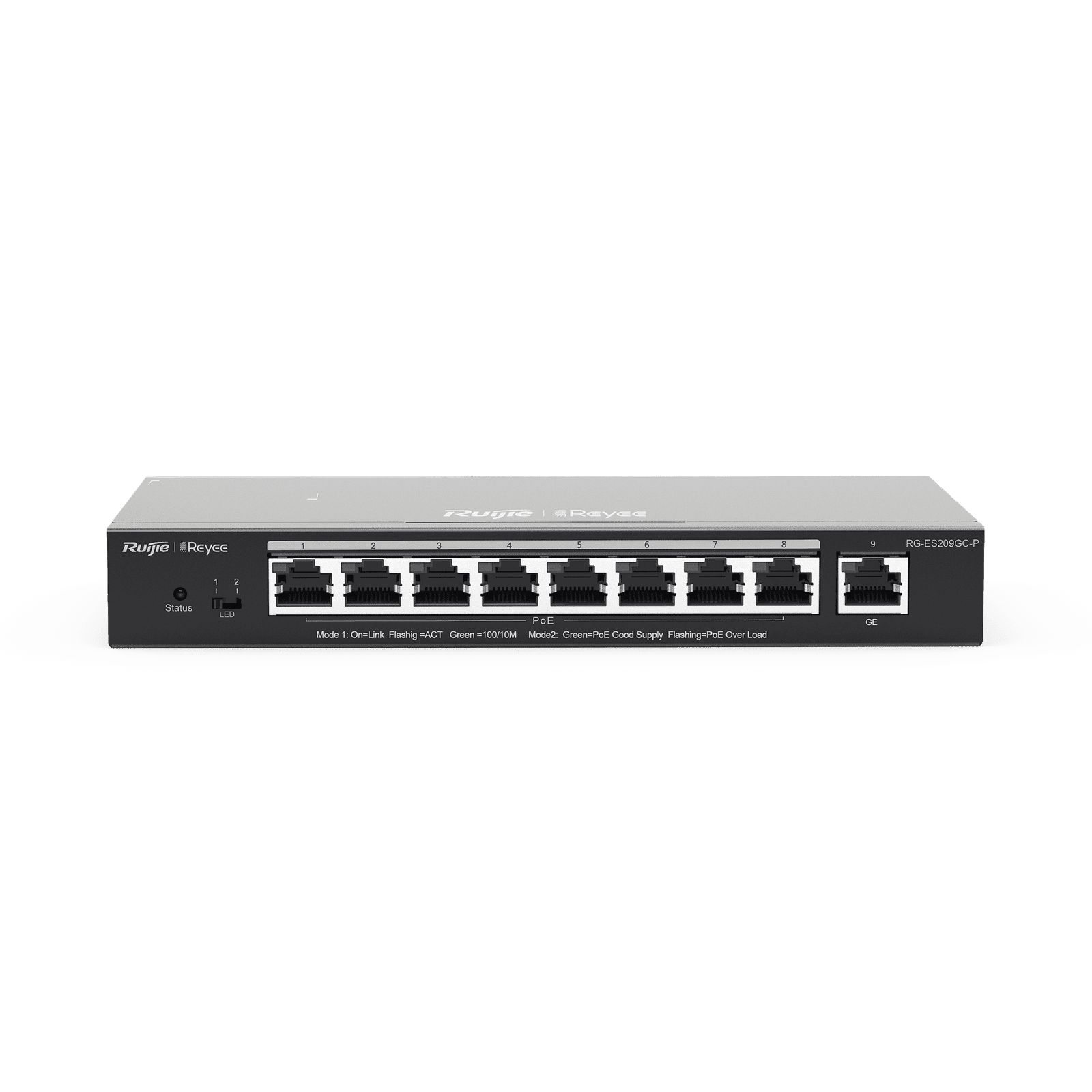 Switch Administrable 8 Puertos PoE+ 802.3af/at Gigabit, gestión gratuita desde la nube, 120w RG-ES209GC-P 208173 - RUIJIE
