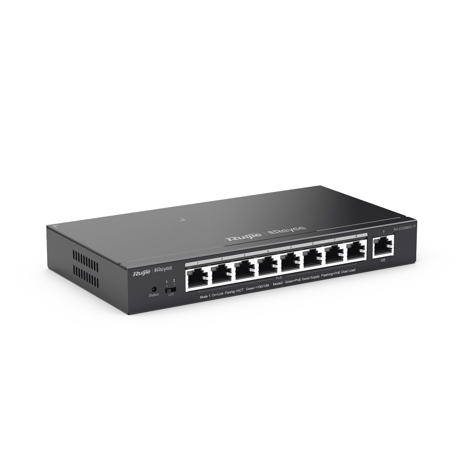 Switch Administrable 8 Puertos PoE+ 802.3af/at Gigabit, gestión gratuita desde la nube, 120w RG-ES209GC-P 208173 - RUIJIE