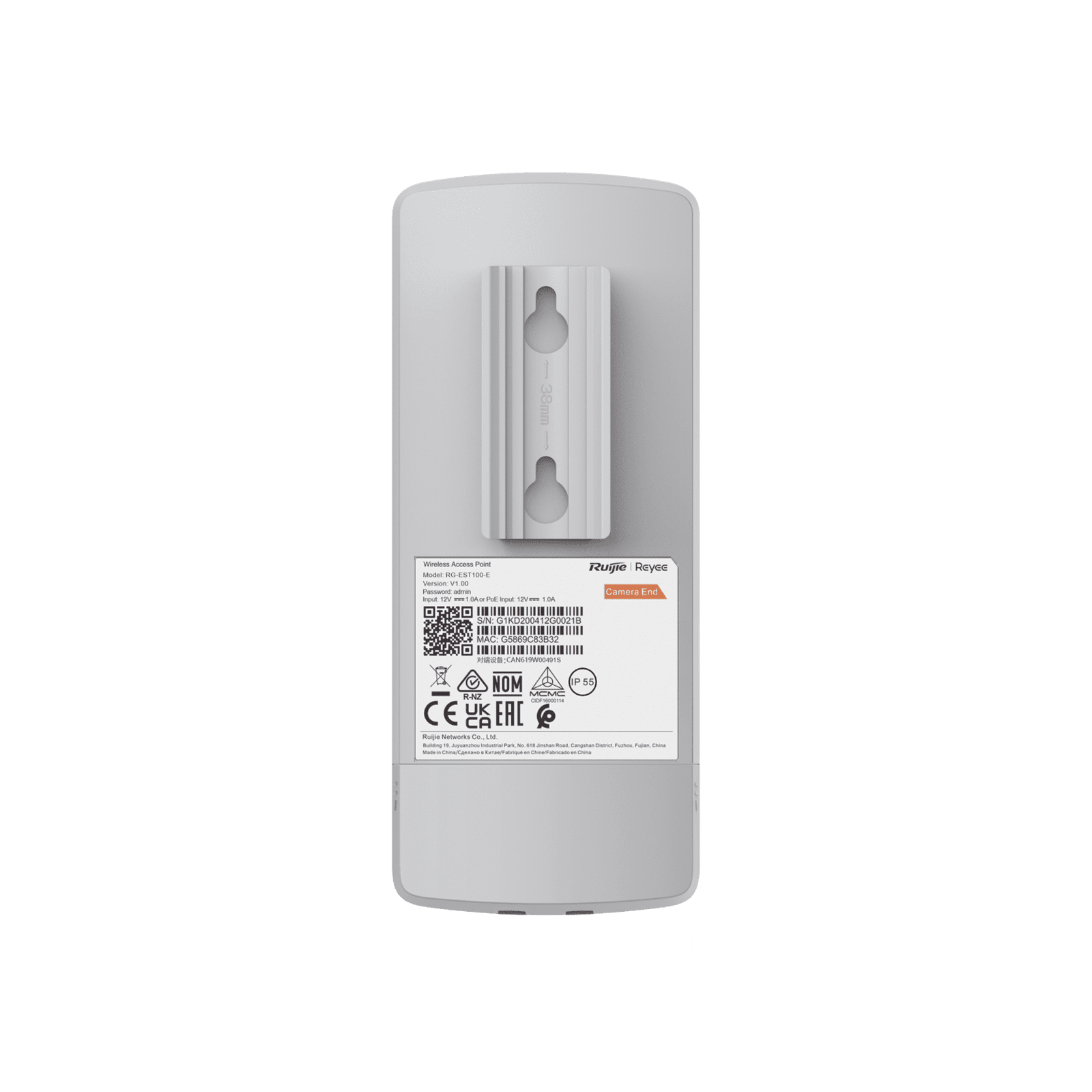 Kit Enlace Inalámbrico de 500 m Preconfigurado + Ajuste Automático de Potencia / Hasta 300 Mbps / Doble Puerto LAN RG-EST100-E 221095 - RUIJIE