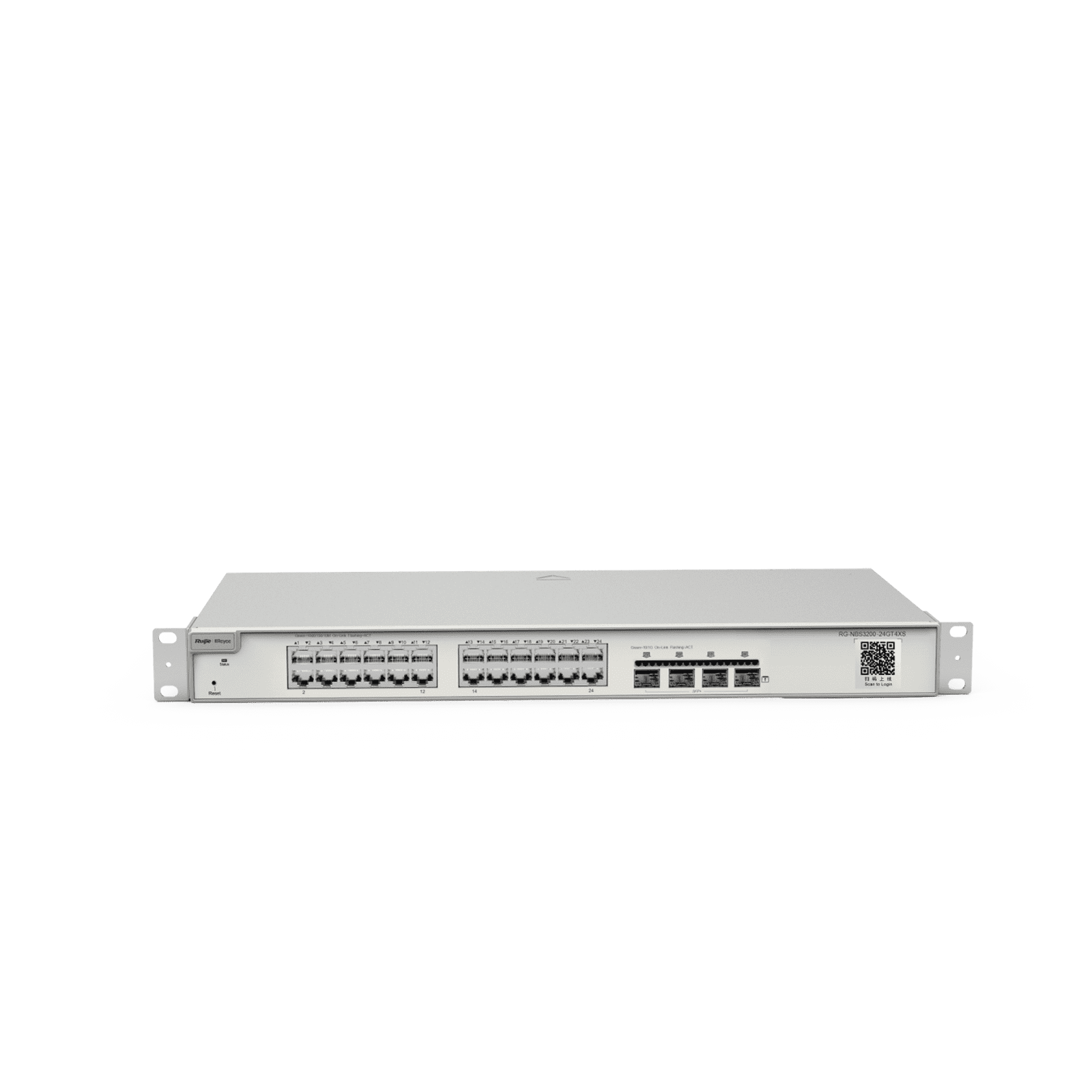 Switch Administrable Capa 2 con 24 puertos Gigabit, 4 puertos SFP+ para fibra 10Gb, gestión gratuita desde la nube. RG-NBS3200-24GT4XS 214685 - RUIJIE