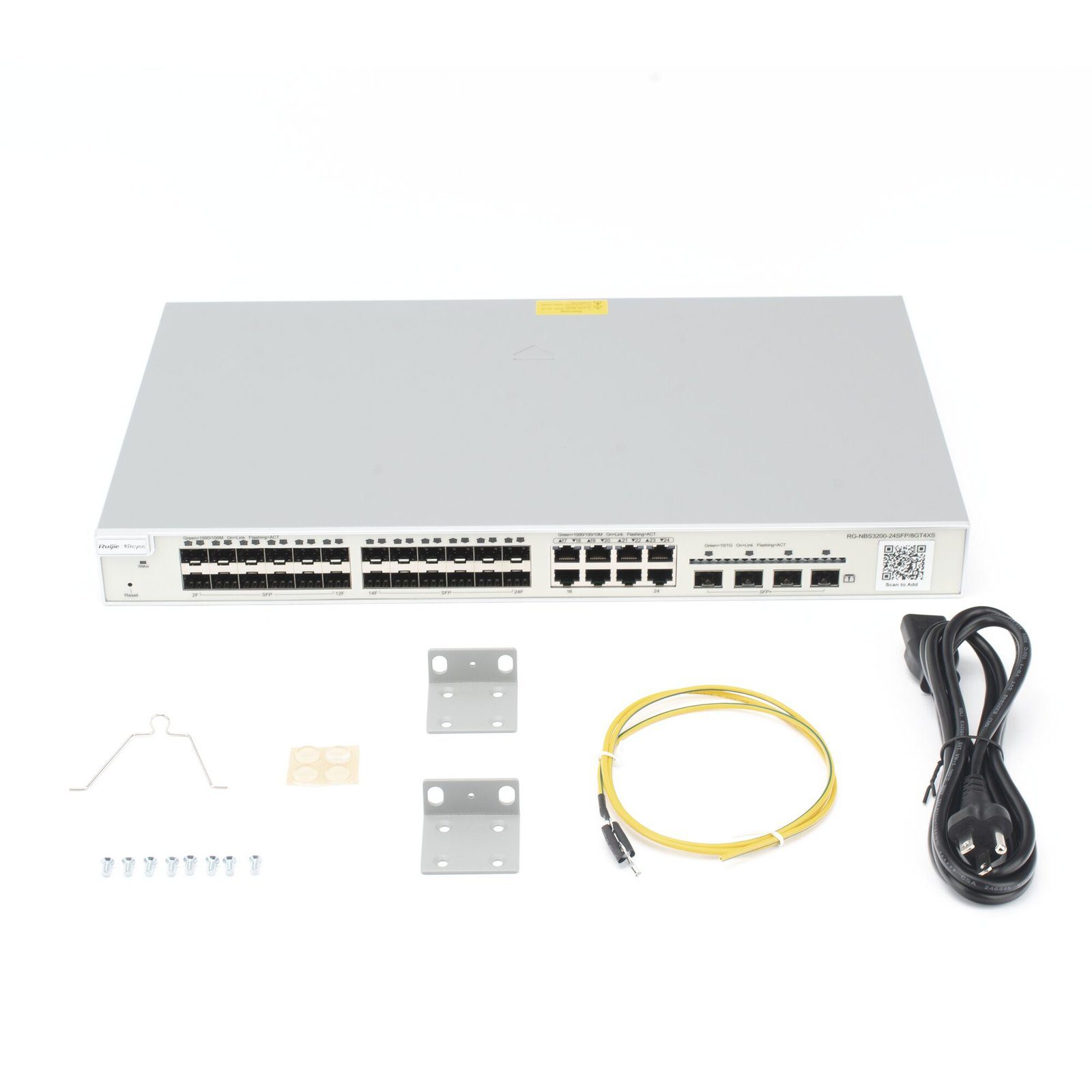Switch administrable 24 puertos SFP con 8 puertos Ethernet Gigabit y 4 SFP+ gestión en la nube RG-NBS3200-24SFP/8GT4XS 213666 - RUIJIE