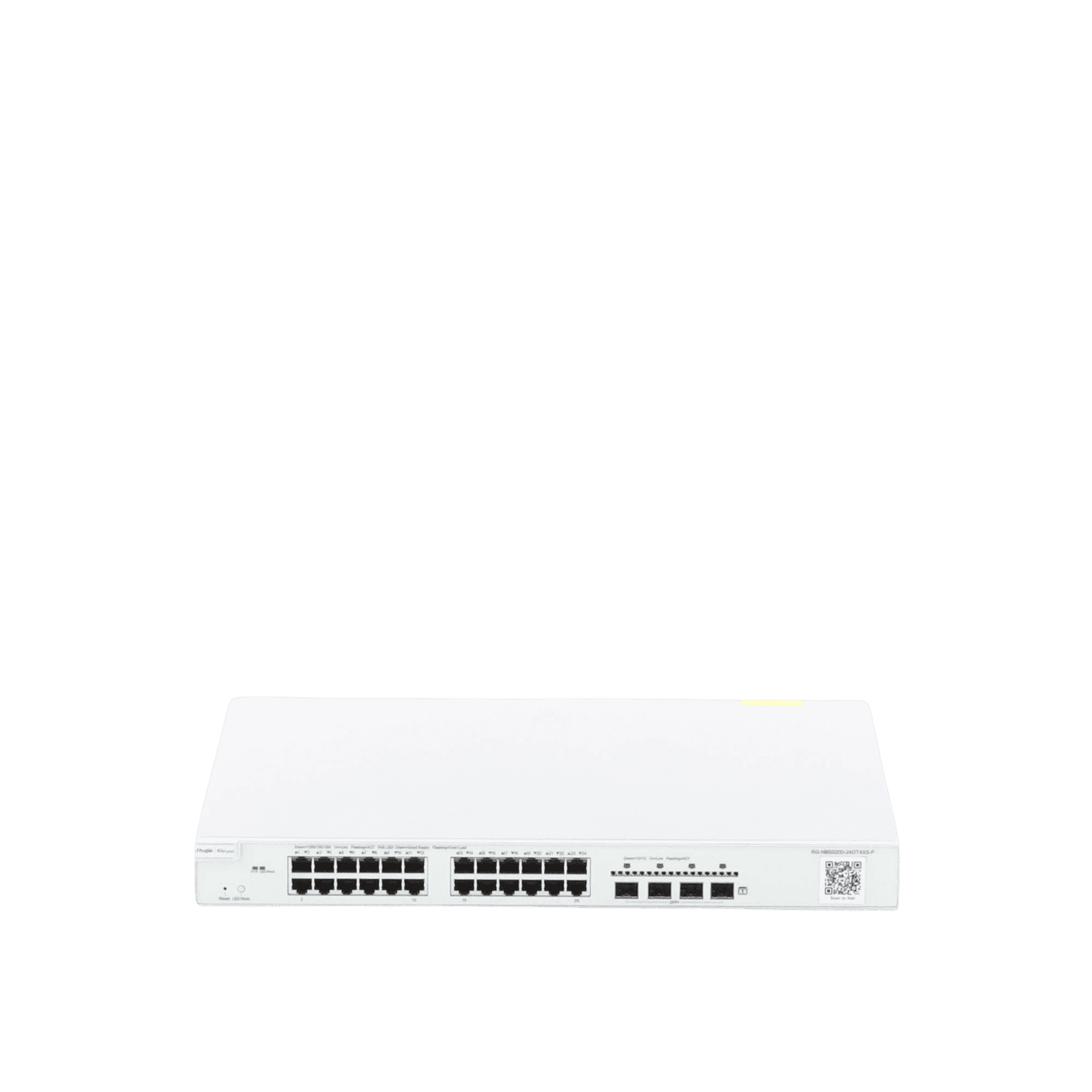 Switch Administrable Capa 3 con 24 puertos Gigabit PoE 802.3af/at + 4 SFP+ para fibra 10Gb, gestión gratuita desde la nube, 370w RG-NBS5200-24GT4XS-P 218681 - RUIJIE