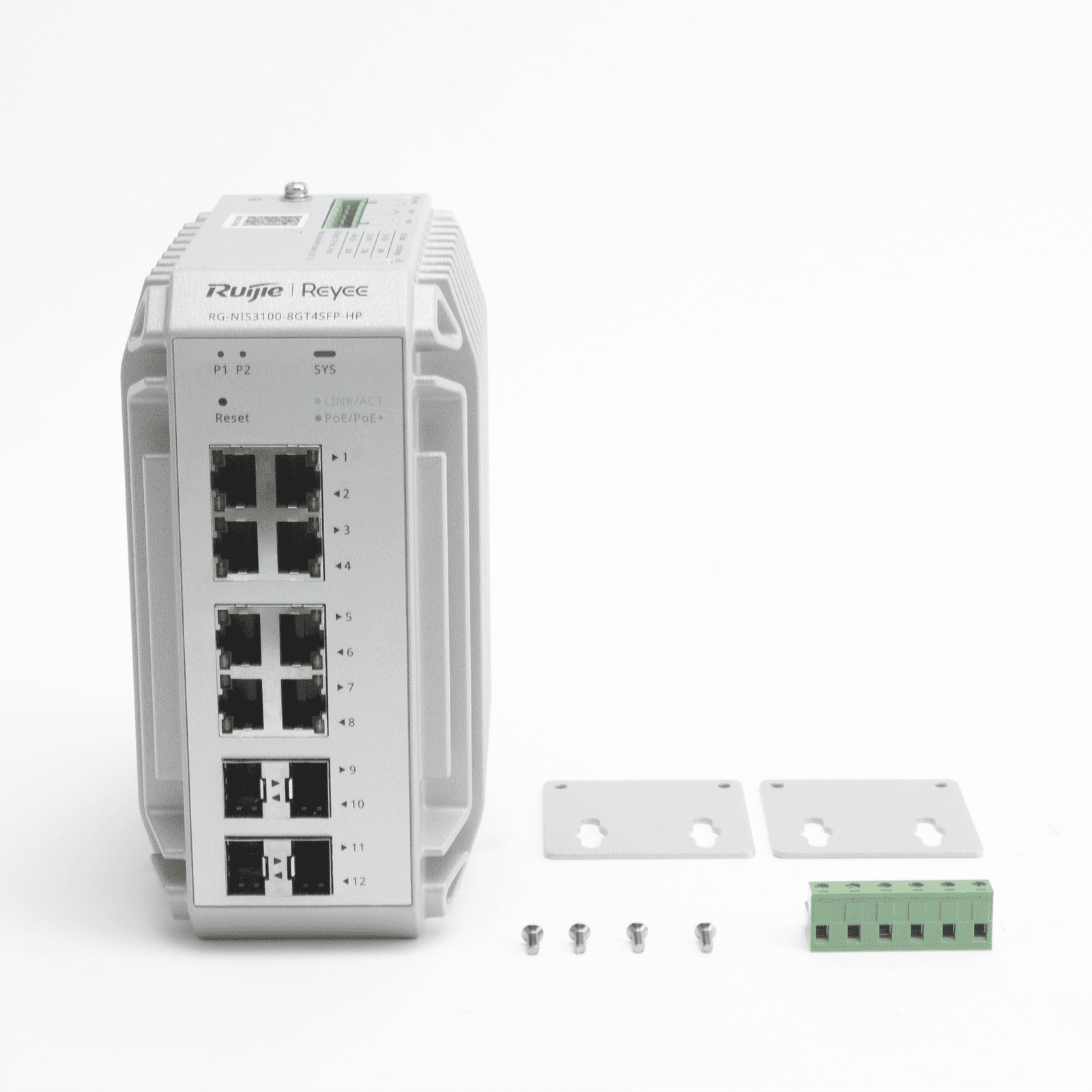 RG-NIS3100-8GT4SFP-HP SWITCH INDUSTRIAL 8 PUERTOS GIGABIT POE 802.3AF/AT 4 PUERTOS SFP ADMINISTRABLE CLOUD RG-NIS3100-8GT4SFP-HP 223638 - RUIJIE