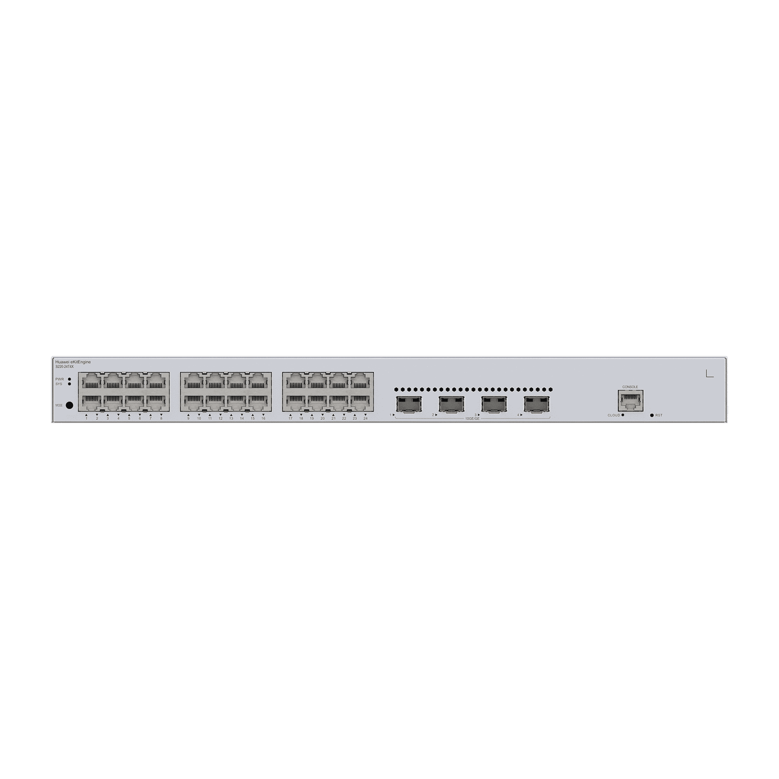 HUAWEI eKit – Switch Gigabit Administrable Capa 2 / 24 puertos 10/100/1000 Mbps / 4 Puertos SFP+ Uplink / Administración Nube Gratis S220-24T4X 223798 - HUAWEI