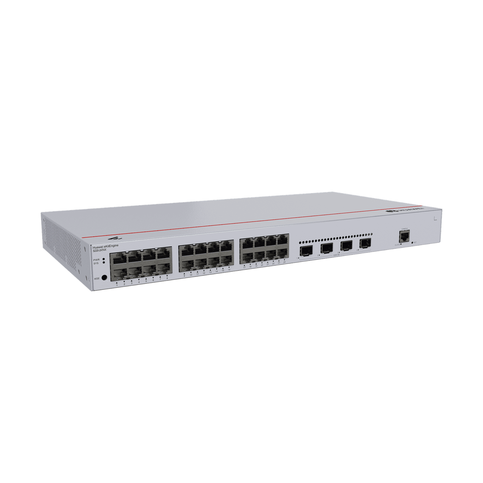 HUAWEI eKit – Switch Gigabit Administrable Capa 2 / 24 puertos 10/100/1000 Mbps / 4 Puertos SFP+ Uplink / Administración Nube Gratis S220-24T4X 223798 - HUAWEI