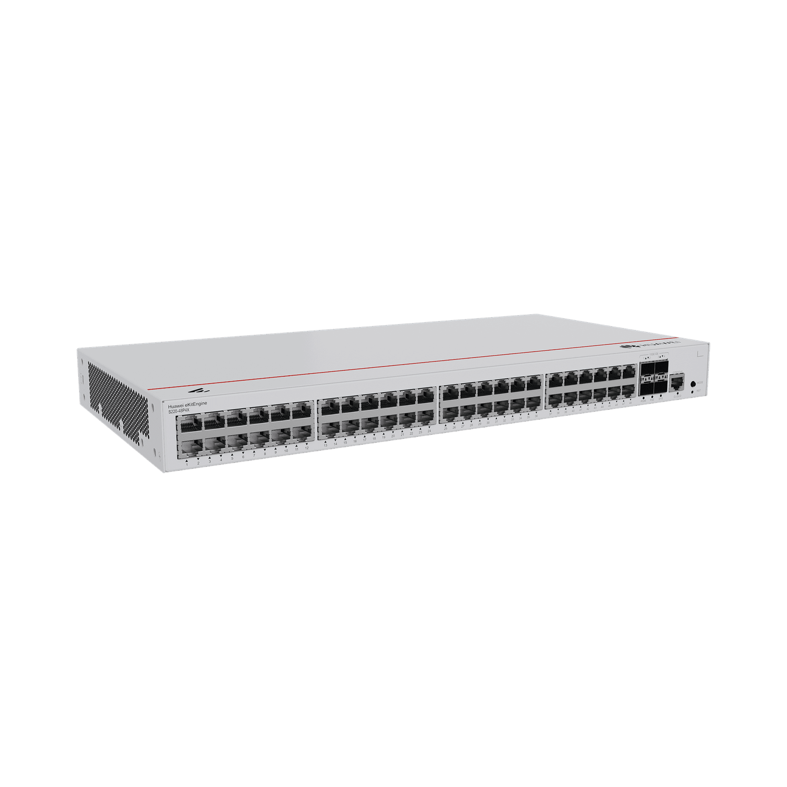 HUAWEI eKit – Switch Gigabit Administrable PoE Capa 2 / 48 puertos 10/100/1000 Mbps (PoE) / 4 Puertos SFP+ Uplink / 380W / PoE Perpetuo / Administración Nube Gratis S220-48P4X 223807 - HUAWEI