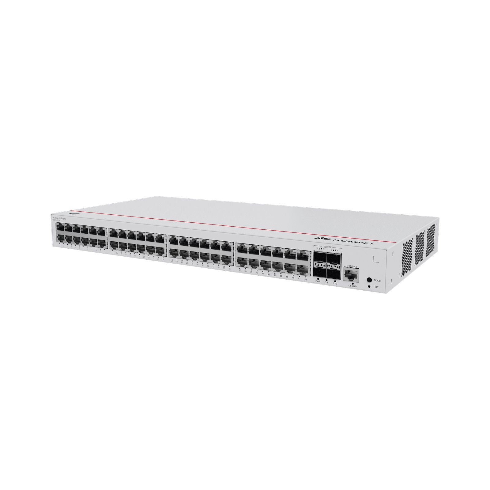 HUAWEI eKit – Switch Gigabit Administrable PoE Capa 2 / 48 puertos 10/100/1000 Mbps (PoE) / 4 Puertos SFP+ Uplink / 380W / PoE Perpetuo / Administración Nube Gratis S220-48P4X 223807 - HUAWEI