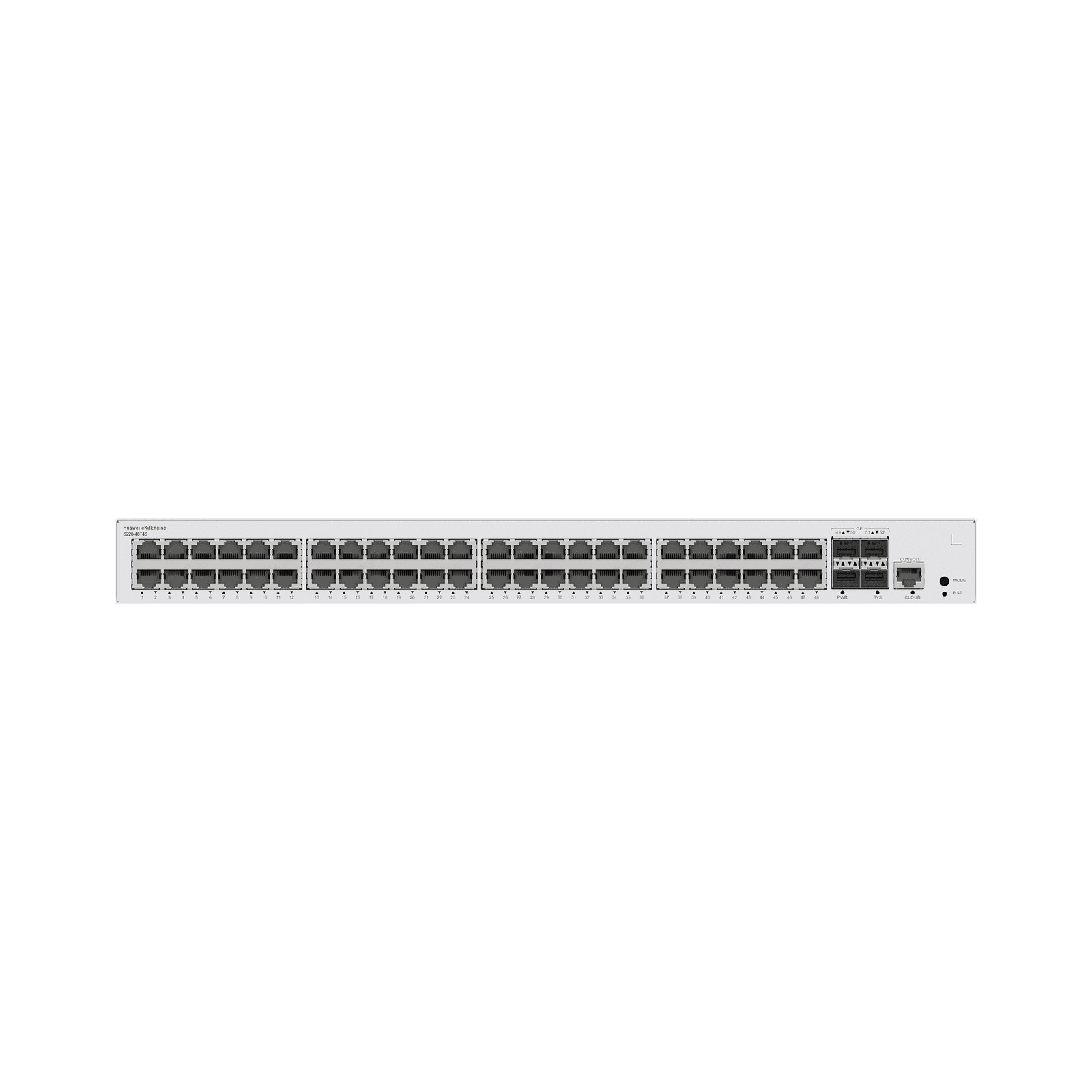 Switch Gigabit Administrable Capa 2 / 48 puertos 10/100/1000 Mbps / 4 Puertos SFP Uplink / Administración Nube Gratis S220-48T4S - HUAWEI