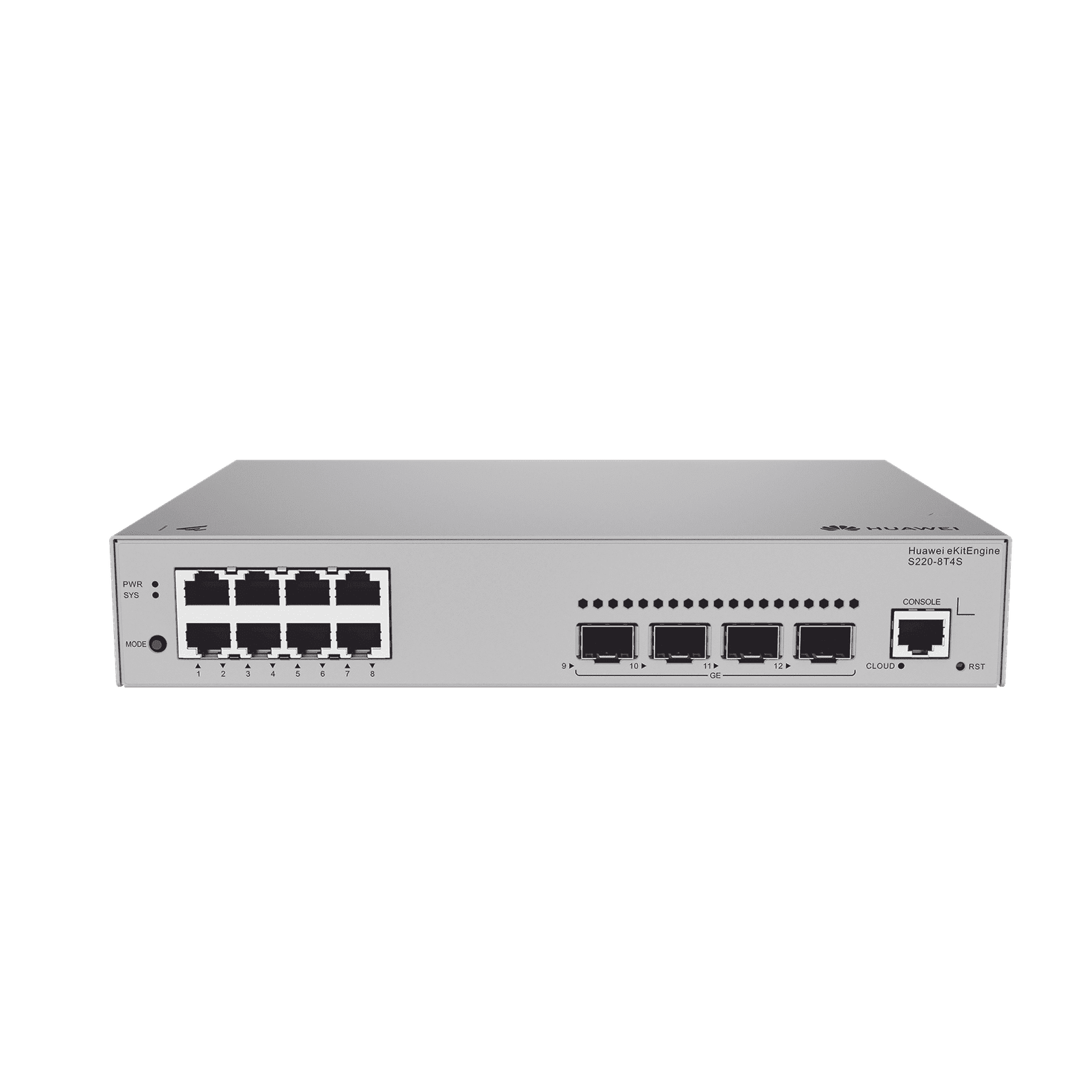 Switch Gigabit Administrable Capa 2 / 8 puertos 10/100/1000 Mbps / 4 Puertos SFP Uplink / Administración Nube Gratis S2208T4S - HUAWEI