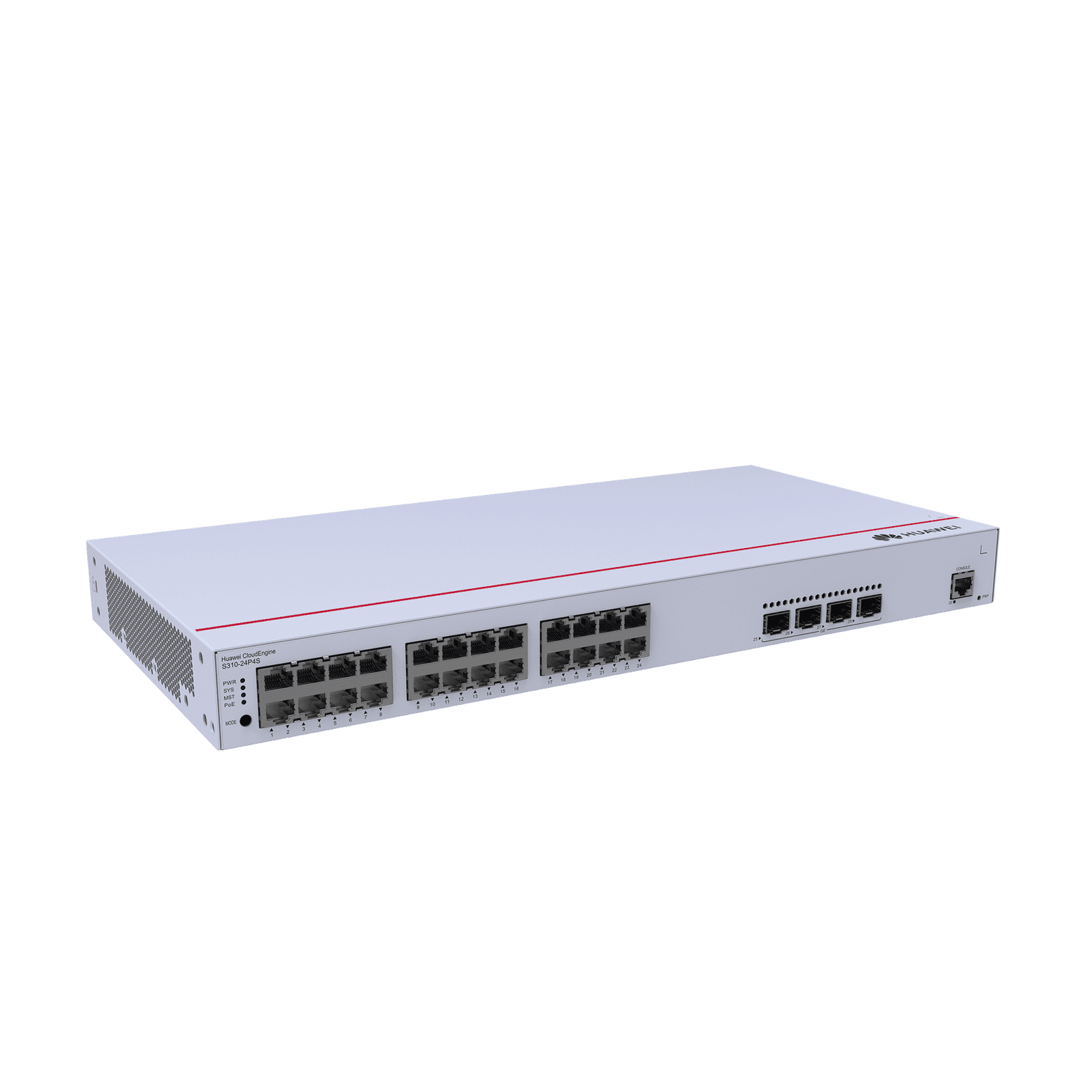Switch Gigabit Administrable PoE Capa 3 / 24 puertos 10/100/1000 Mbps (PoE) / 4 Puertos SFP Uplink / 400W / PoE Perpetuo / iStack / Administración Nube Gratis S310-24P4S - HUAWEI