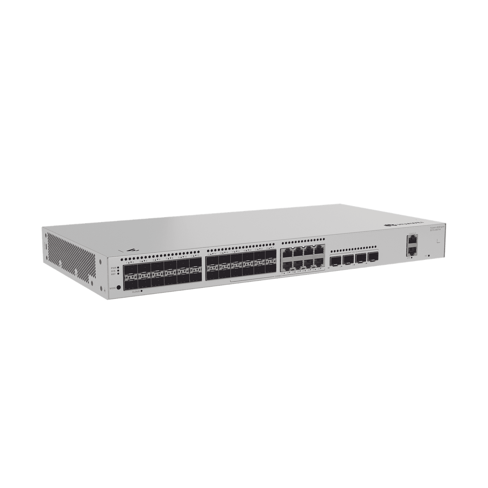 Switch Gigabit Administrable Capa 3 / 24 puertos SFP / 8 puertos 10/100/1000 Mbps (Combo) / 4 Puertos SFP+ Uplink / iStack /Administración Nube Gratis S310-24ST4X - HUAWEI
