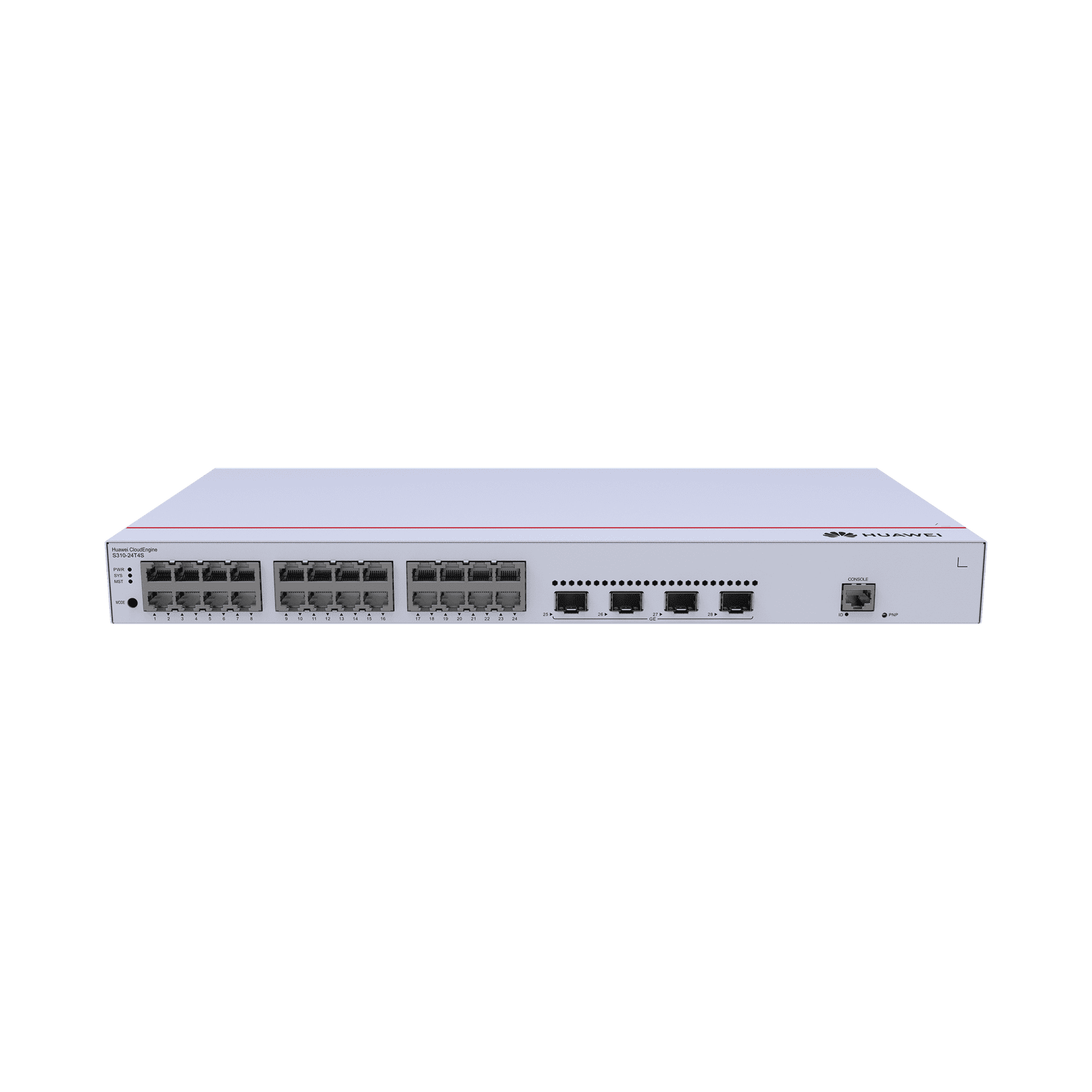 Switch Gigabit Administrable Capa 3 / 24 puertos 10/100/1000 Mbps / 4 Puertos SFP Uplink / iStack / Administración Nube Gratis S310-24T4S - HUAWEI