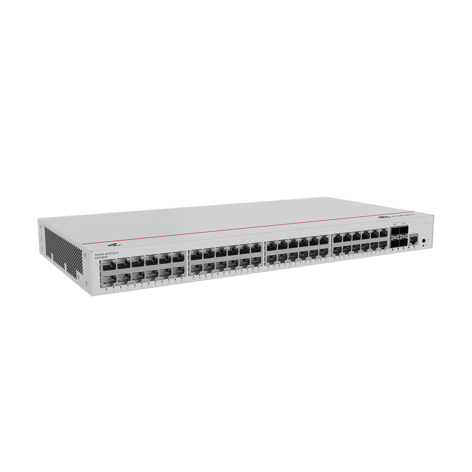 HUAWEI eKit – Switch Gigabit Administrable PoE Capa 3 / 48 puertos 10/100/1000 Mbps (PoE) / 4 Puertos SFP+ Uplink / 380W / PoE Perpetuo / iStack / Administración Nube Gratis S310-48P4X 223811 - HUAWEI