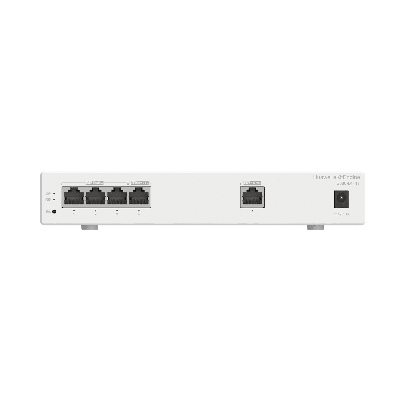 Router Multi-Servicio / 1 puerto 10/100/1000 Mbps(WAN) / 4 puertos 10/100/1000 Mbps(LAN) / Rendimiento 1 Gbps / Controla hasta 32 APs / Hasta 150 Clientes / Administración Nube Gratis S380-L4T1T 223814 - HUAWEI