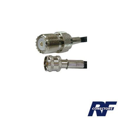 Jumper Adaptador de Conector Mini UHF Macho a UHF Hembra (SO-239), Níquel/ Oro y Plata/ Delrin. SKN-9557 - EPCOM INDUSTRIAL