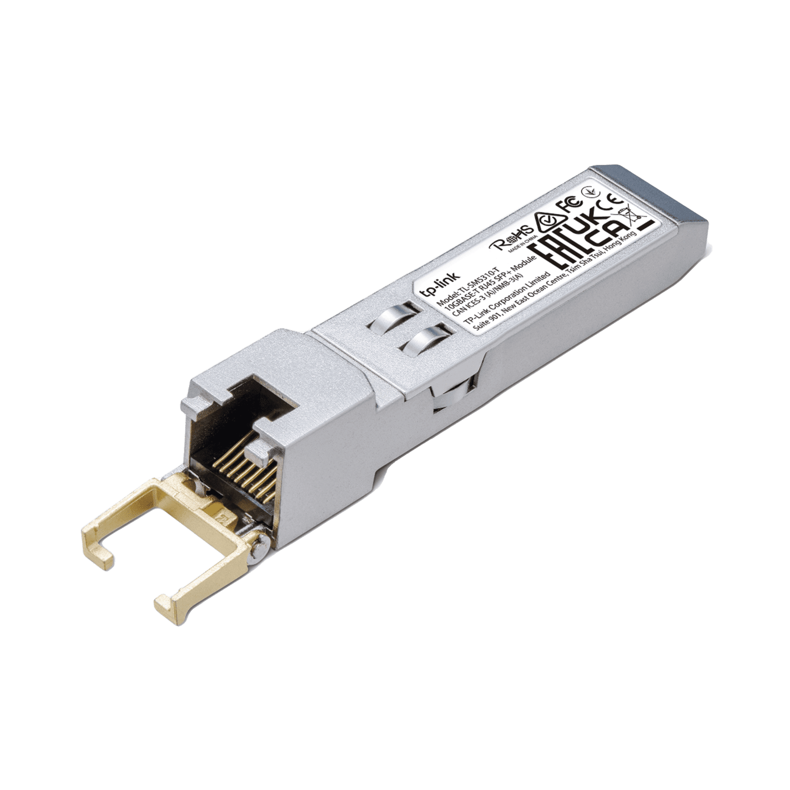 Transceptor mini-GBIC SFP+ RJ45 / Admite 10GBASE-T, 5GBASE-T, 2.5GBASE-T, 1000BASE-T y 100BASE-TX /  Distancia Hasta 30 metros / Conector RJ45 (10G) TL-SM5310-T - TP-LINK