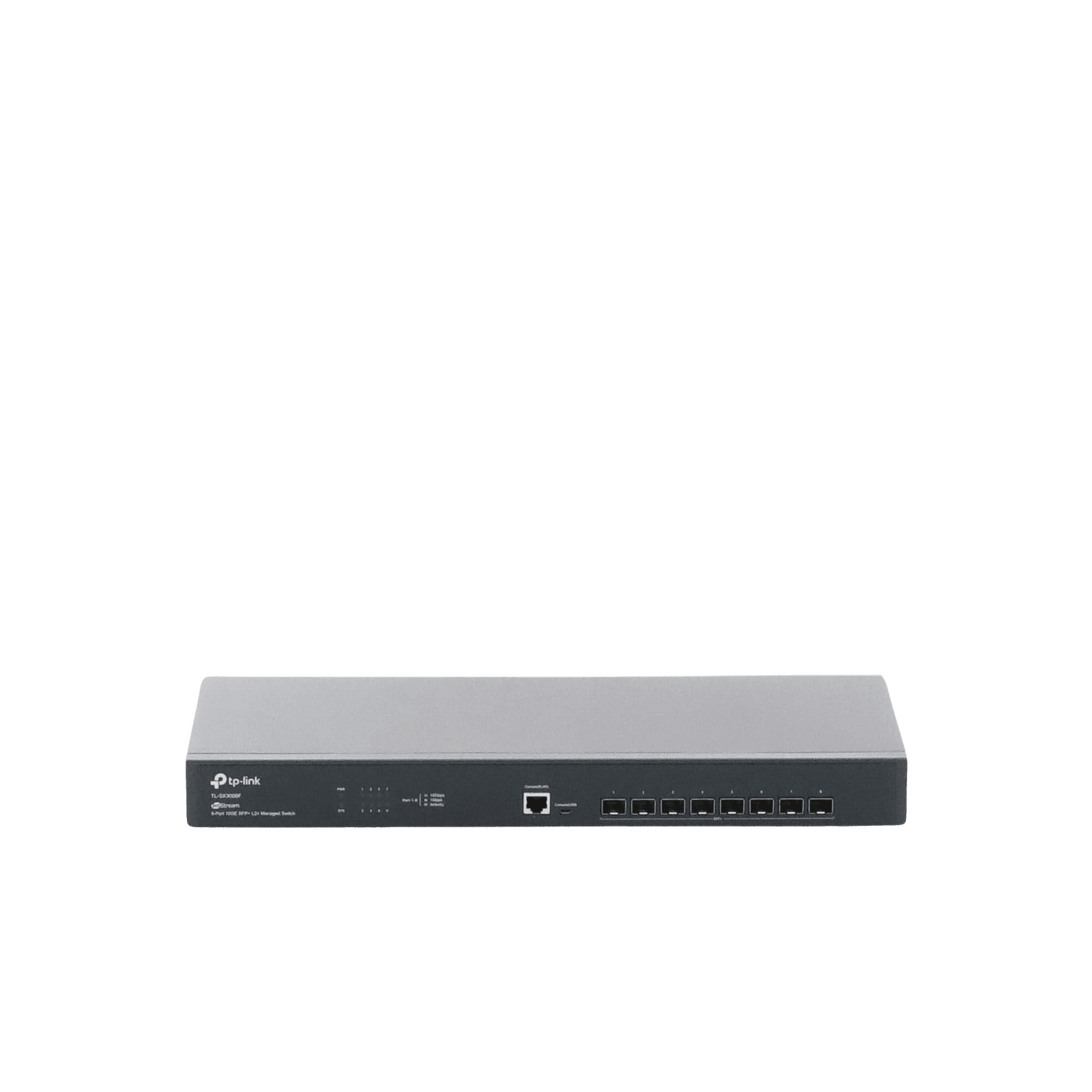 Switch Fibra Óptica L2+ Omada / 8 Puertos SFP+ 10G /  2 Puertos Consola (RJ45 y micro-USB) / Administración Centralizada Omada o Stand-Alone / Multicast IGMP / Calidad de Servicio / Montaje en Rack / Silencioso (sin ventiladores) TL-SX3008F - TP-LINK