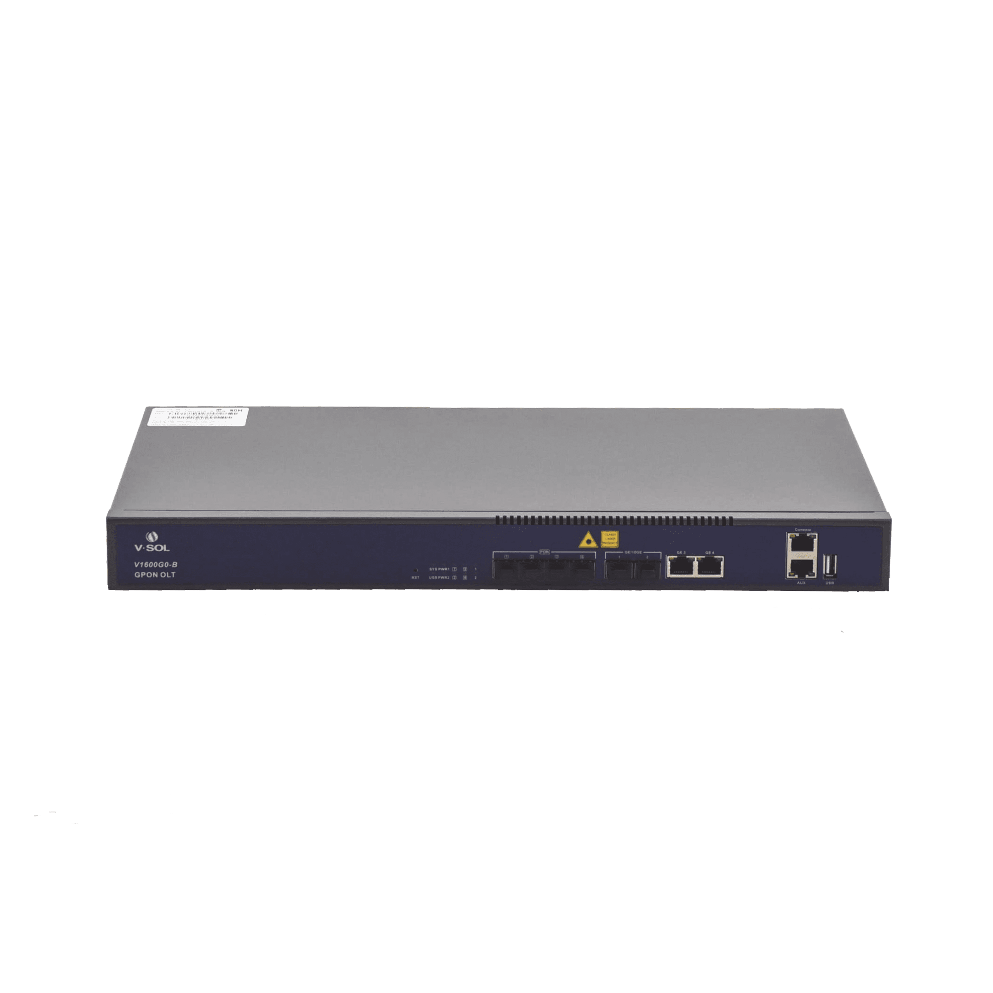 OLT de 4 puertos GPON con 4 puertos Uplink (2 puertos Gigabit Ethernet + 2 puertos Gigabit Ethernet SFP) , hasta 512 ONUS, V1600G-0B 204499 - V-SOL