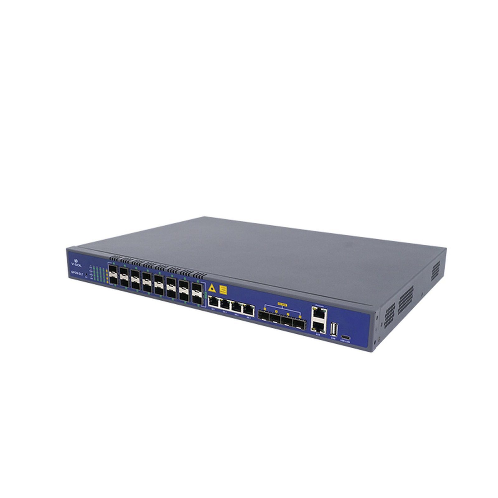 OLT de 16 puertos GPON con 8 puertos Uplink (4 puertos Gigabit Ethernet + 4 puertos SFP / puertos SFP+), hasta 2,048 ONUs V1600G-2B 204501 - V-SOL