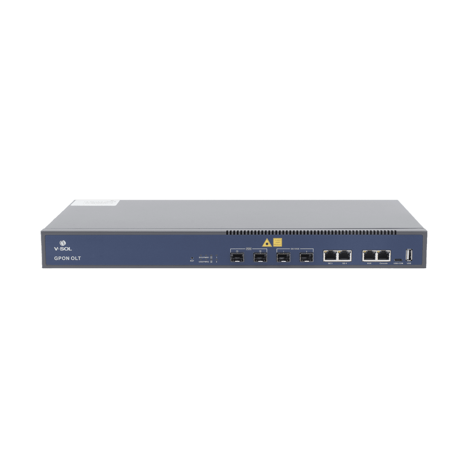OLT de 2 puertos GPON + 4 puertos Uplink (2 puertos Gigabit Ethernet + 2 puerto SFP/SFP+) , hasta 256 ONUS V1600-GT - V-SOL
