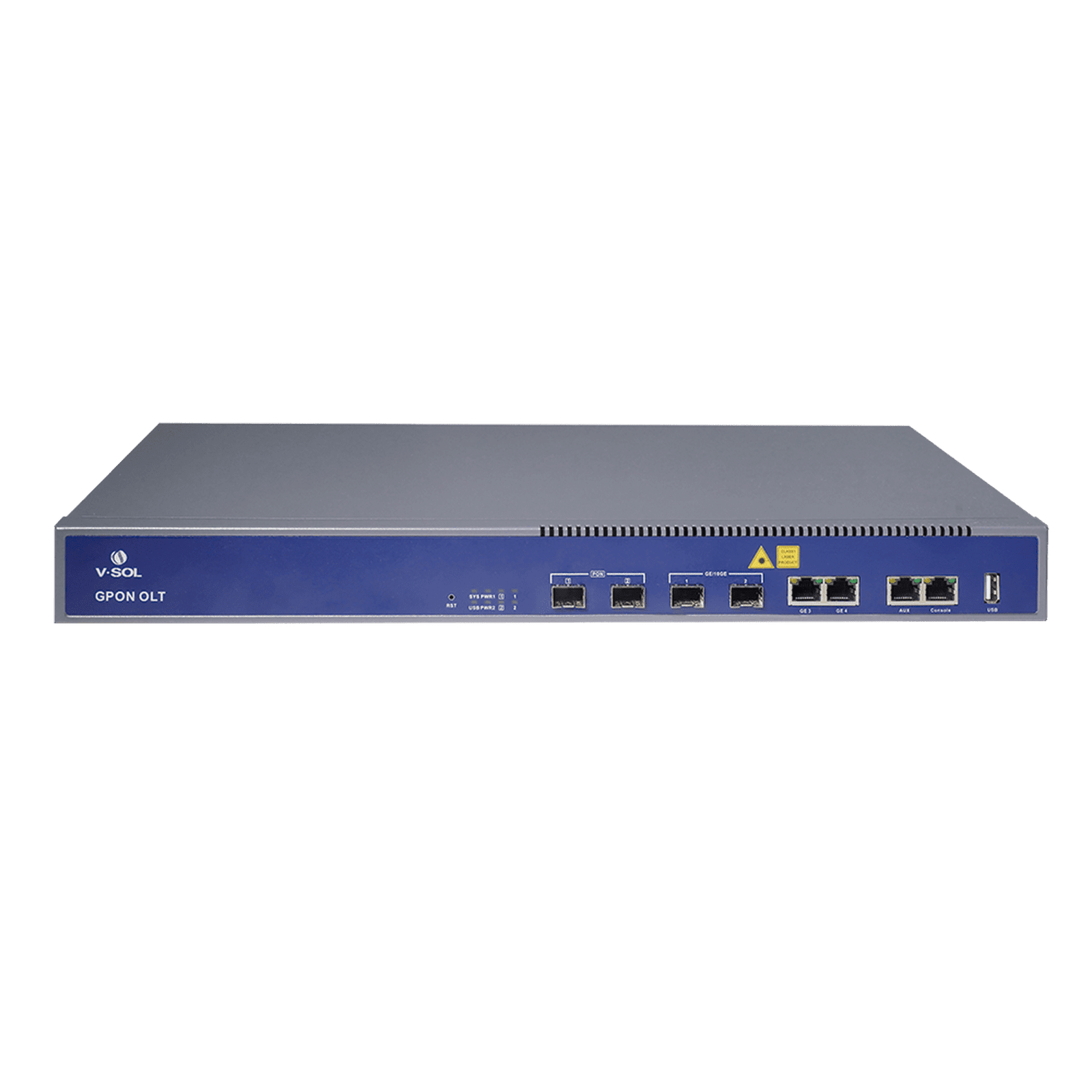 OLT de 2 puertos GPON + 4 puertos Uplink (2 puertos Gigabit Ethernet + 2 puerto SFP/SFP+) , hasta 256 ONUS V1600-GT - V-SOL