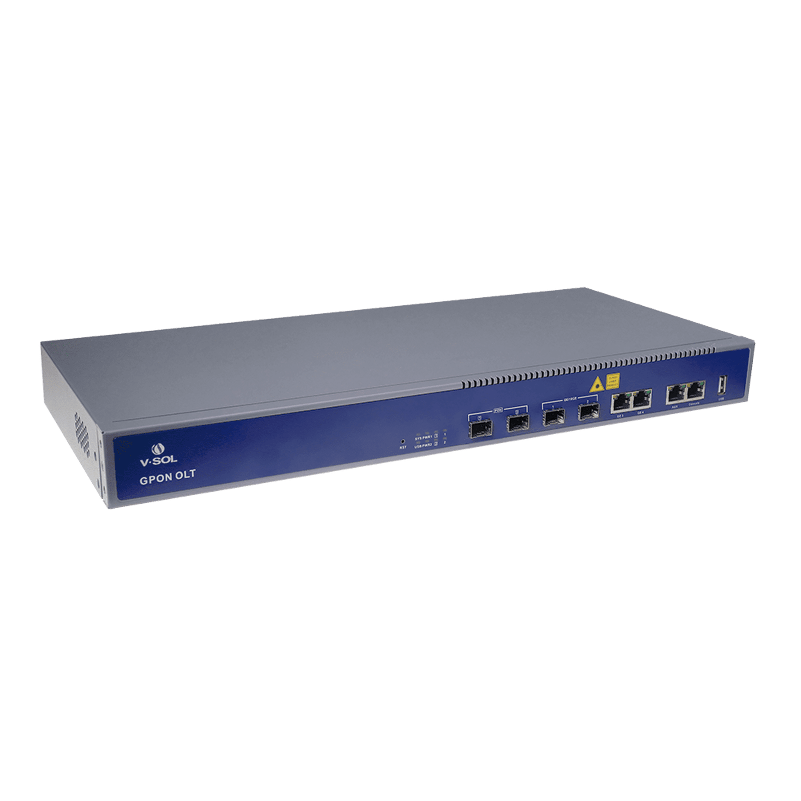 OLT de 2 puertos GPON + 4 puertos Uplink (2 puertos Gigabit Ethernet + 2 puerto SFP/SFP+) , hasta 256 ONUS V1600-GT - V-SOL