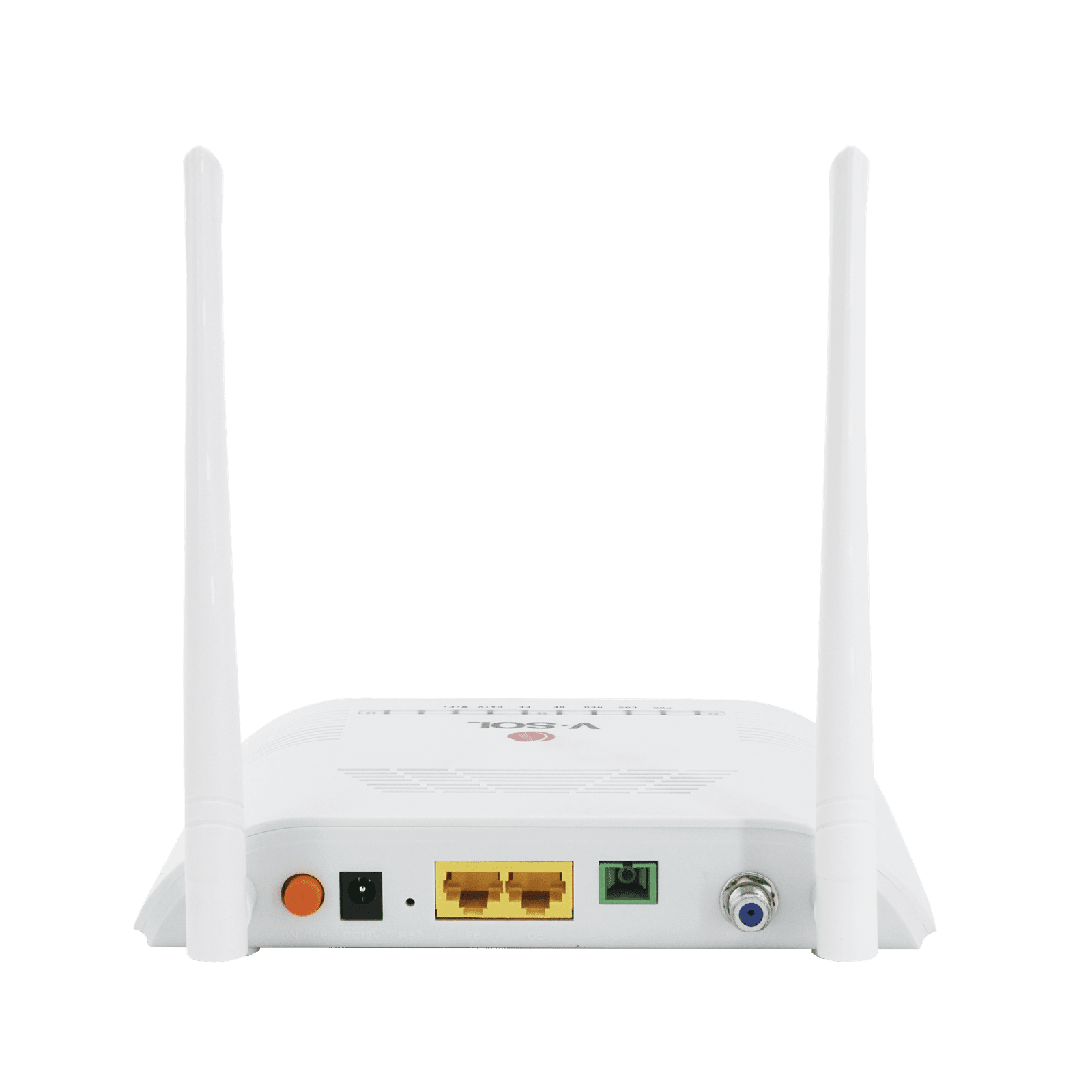 ONU Dual G/EPON con Wi-Fi en 2.4 GHz + 1 CATV + 1 puerto LAN Gigabit + 1 puerto LAN Fast Ethernet, hasta 300 Mbps vía inalámbrico V2802-GWT 207793 - V-SOL