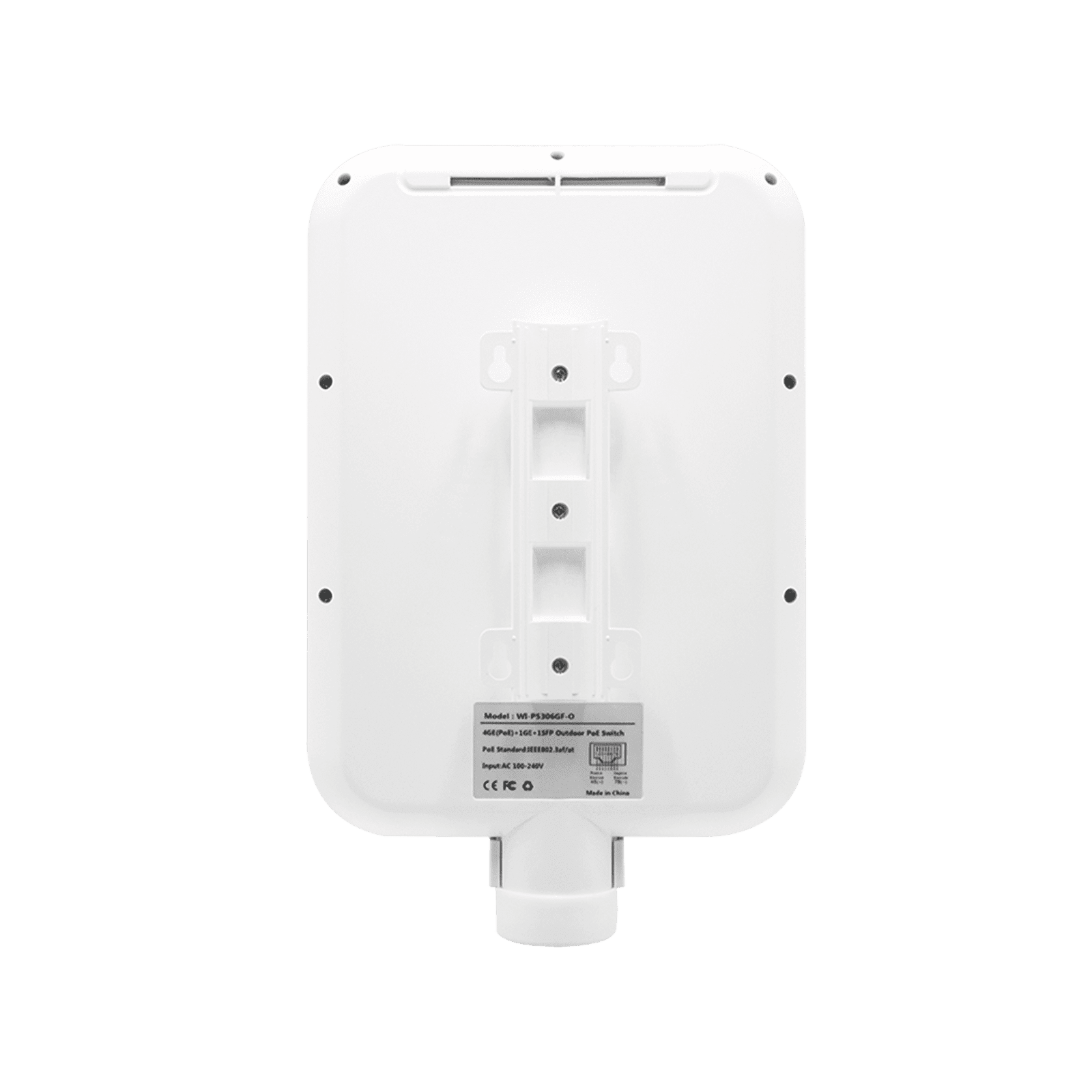 Switch CCTV PoE para exterior / No administrable / Con 4 puertos Gigabit PoE af/at + 1 Puertos Uplink Gigabit + 1 x SFP Gigabit / Presupuesto 65 W / Ideal para Aplicaciones de Videovigilancia WI-PS306GF-O - WI-TEK