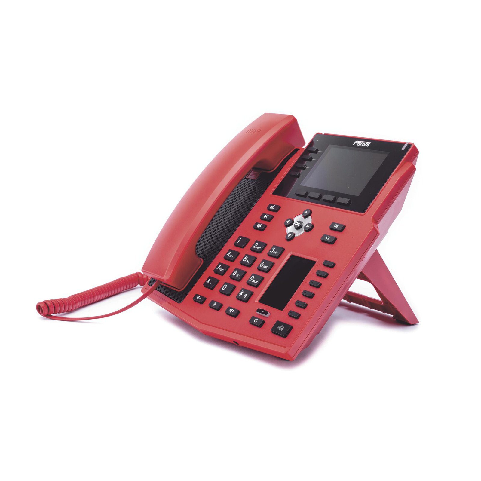 Teléfono IP Empresarial con Estándares Europeos, 16 lineas SIP con pantalla LCD de 3.5″ a color, 6 teclas DSS/BLF, puertos Gigabit, IPv6, Opus y conferencia de 3 vías, PoE/DC (incluye fuente). X5U-R 184454 - FANVIL
