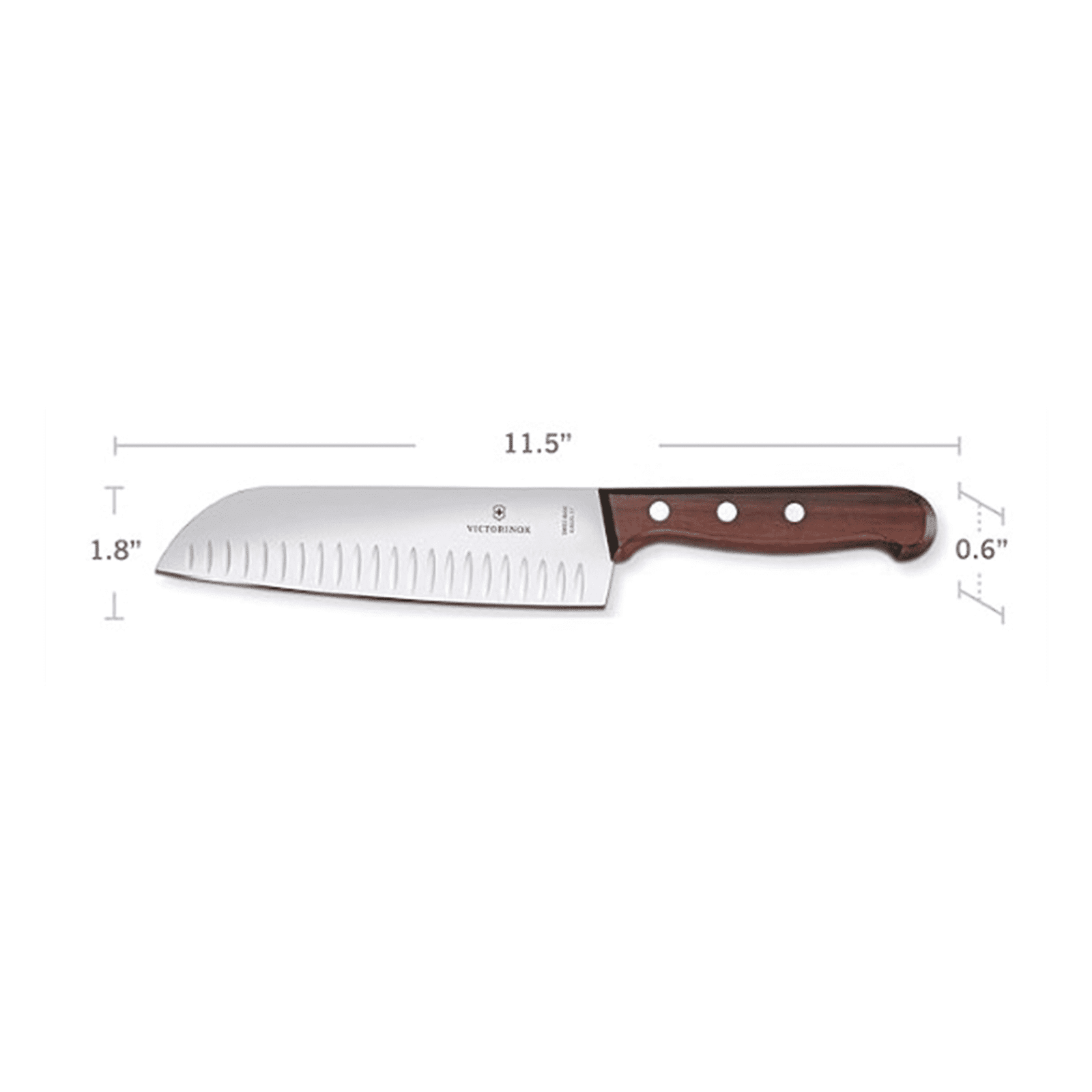 Cuchillo Santoku Wood de 17 cm, filo con alvéolos estilo Japones. 6.8520.17G 166308 - VICTORINOX