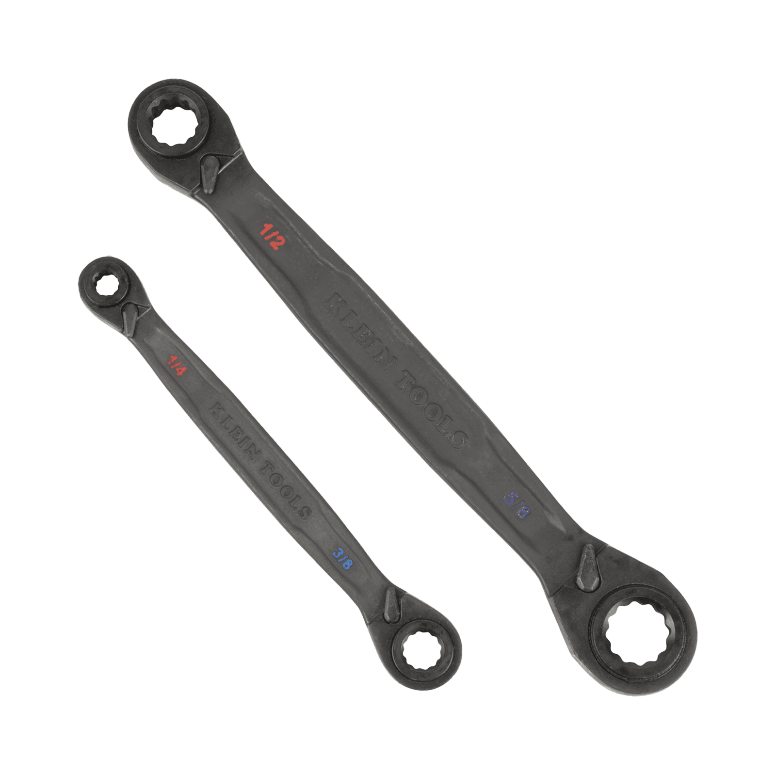 Juego de 2 llaves Estriadas de Matraca 4 en 1 con 8 Medidas Inglesas 1/2-5/8″, 3/4-9/16″, 1/4-3/8″, 7/16-5/16″ 68216 - KLEIN TOOLS