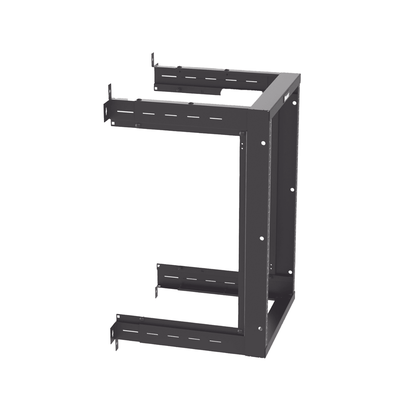 Rack PanZone® de Montaje en Pared, de 19in, Profundidad Ajustable, Rieles Numerados y Roscados #12-24, 18 UR, Color Negro AWMR18 - PANDUIT