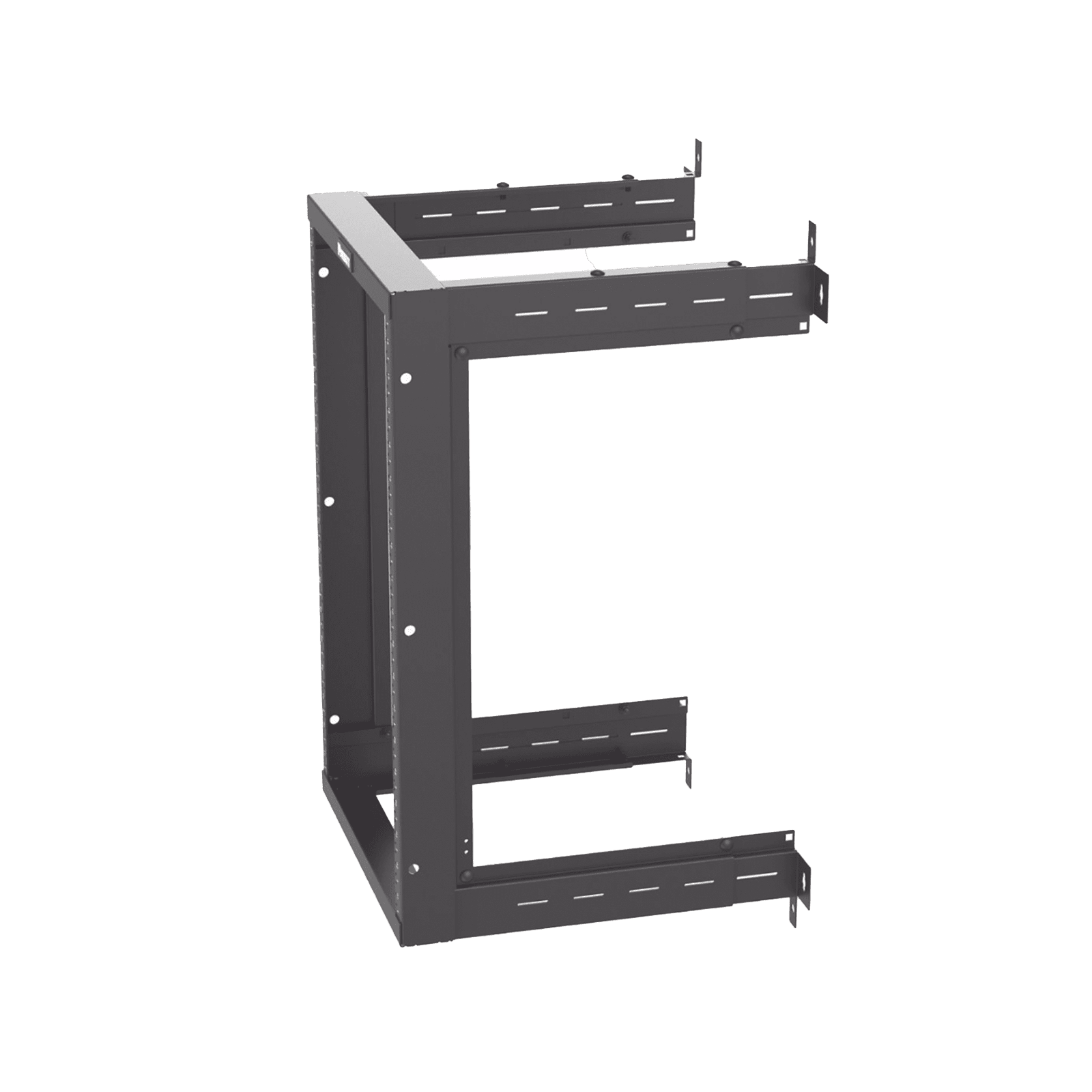 Rack PanZone® de Montaje en Pared, de 19in, Profundidad Ajustable, Rieles Numerados y Roscados #12-24, 18 UR, Color Negro AWMR18 - PANDUIT
