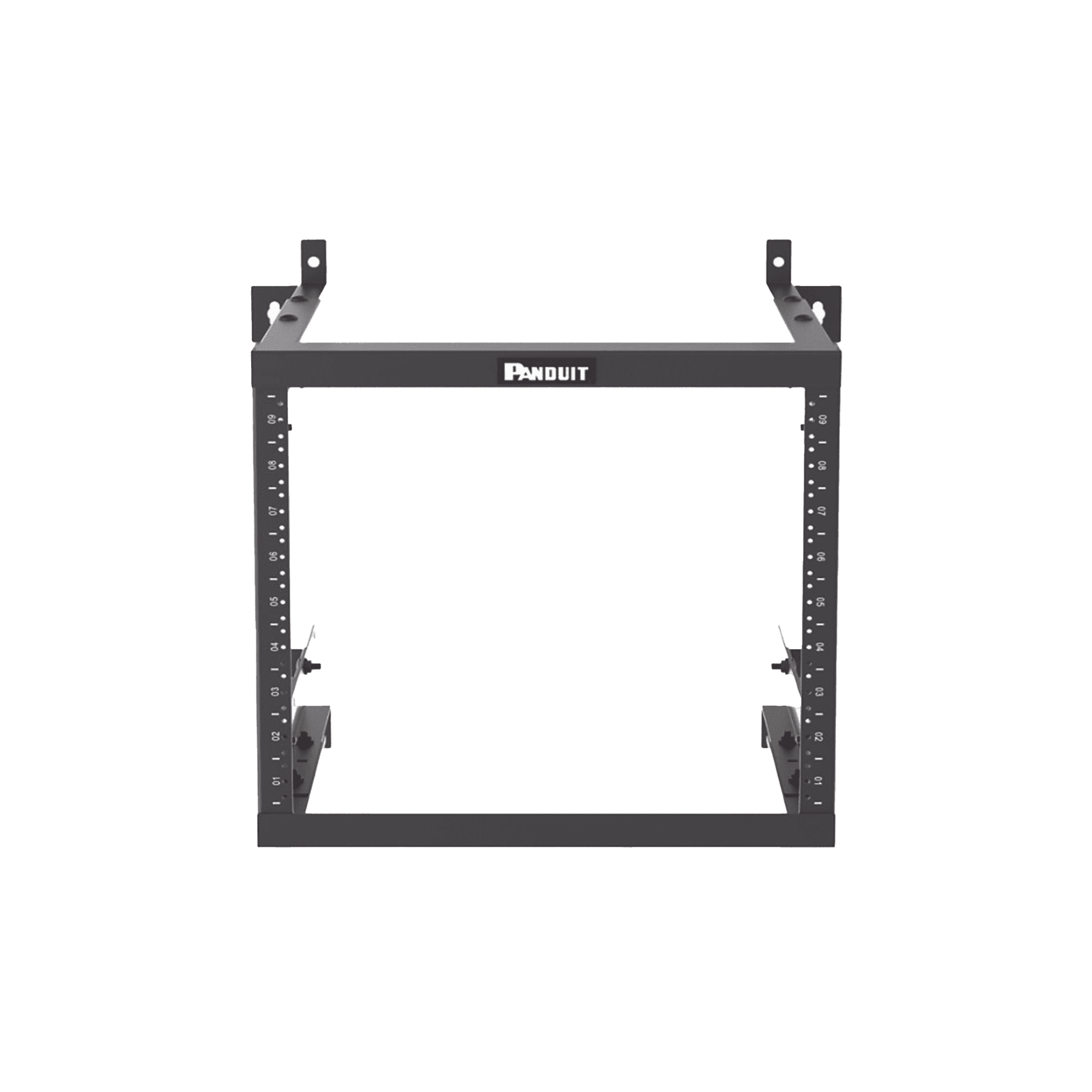 Rack PanZone® de Montaje en Pared, de 19in, Profundidad Ajustable, Rieles Numerados y Roscados #12-24, 9 UR, Color Negro AWMR9 - PANDUIT